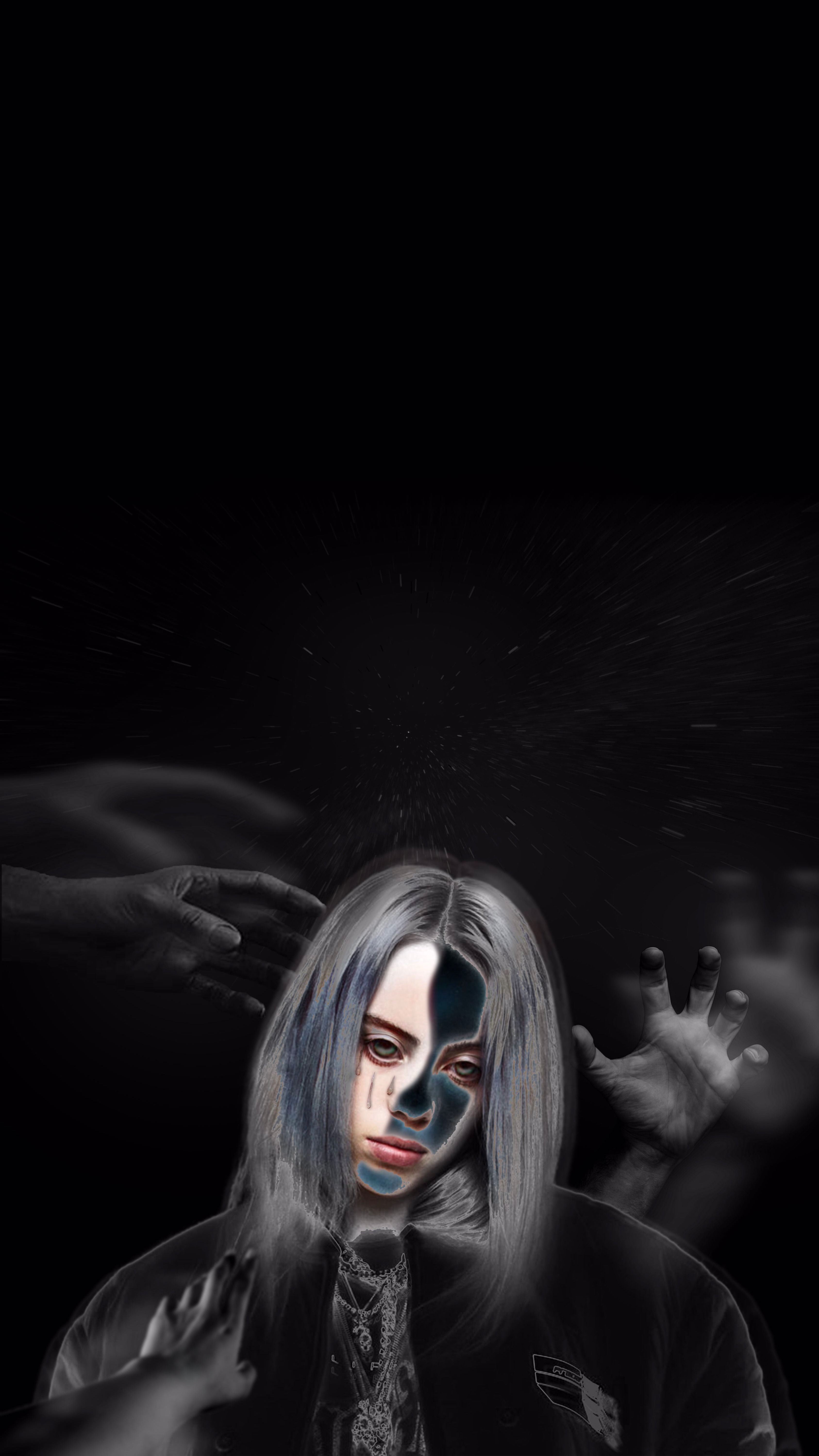 3374x6000 Billie Eilish Black Wallpaper