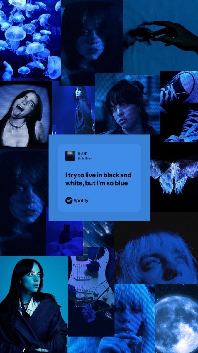 675x1200 Billie eilish blue aesthetic iPhone wallpaper