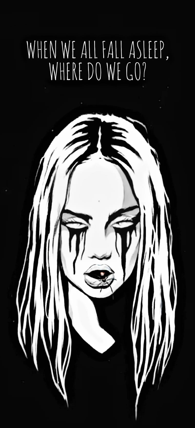 800x1750 Billie Eilish Album, amoled, artist, billie eilish, black, dark, emo, music, HD phone wallpaper