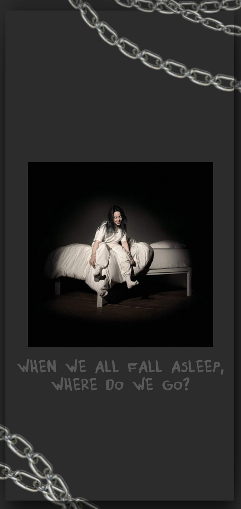 800x1689 Billie Eilish, aesthetic, alma, black, dark, medo, scriptures, when we all fall asleep, HD phone wallpaper