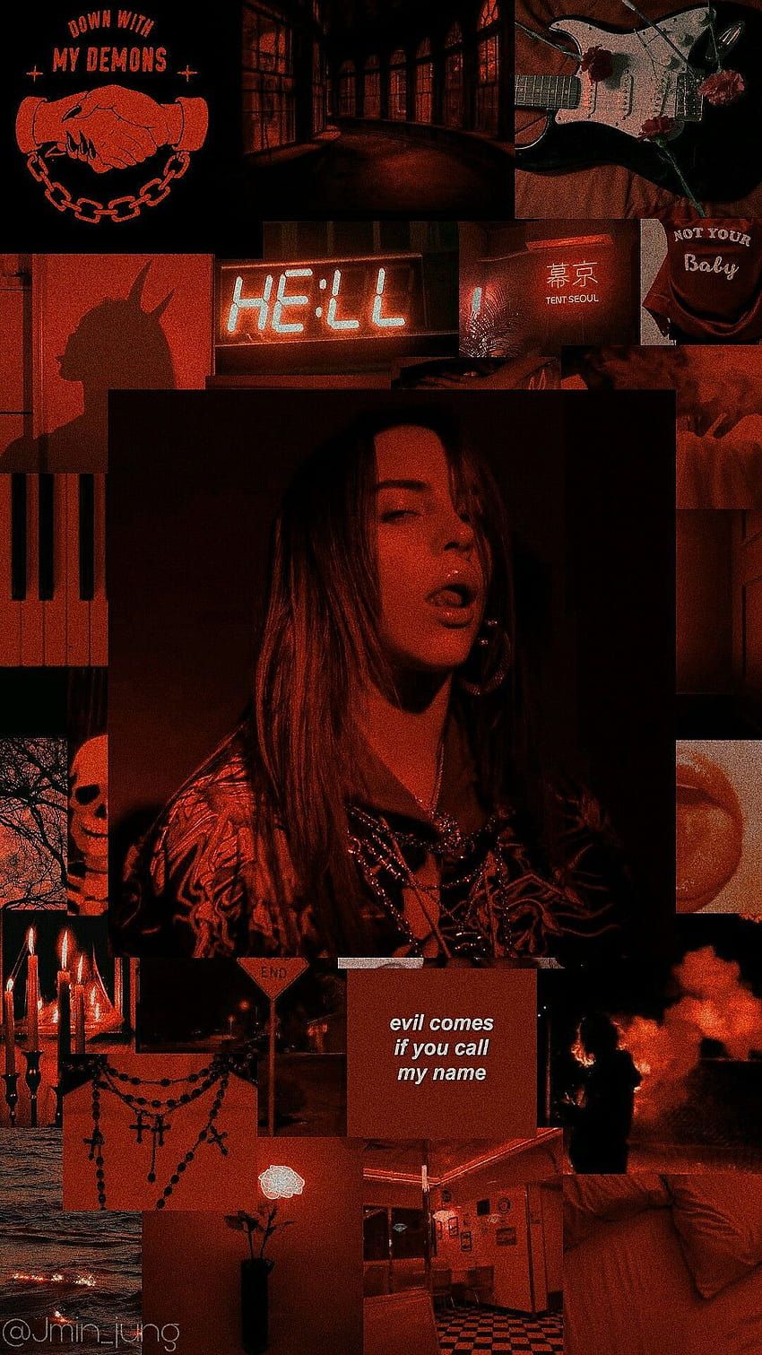 850x1511 Billie eilish billie red dark, billie eilish dark HD phone wallpaper