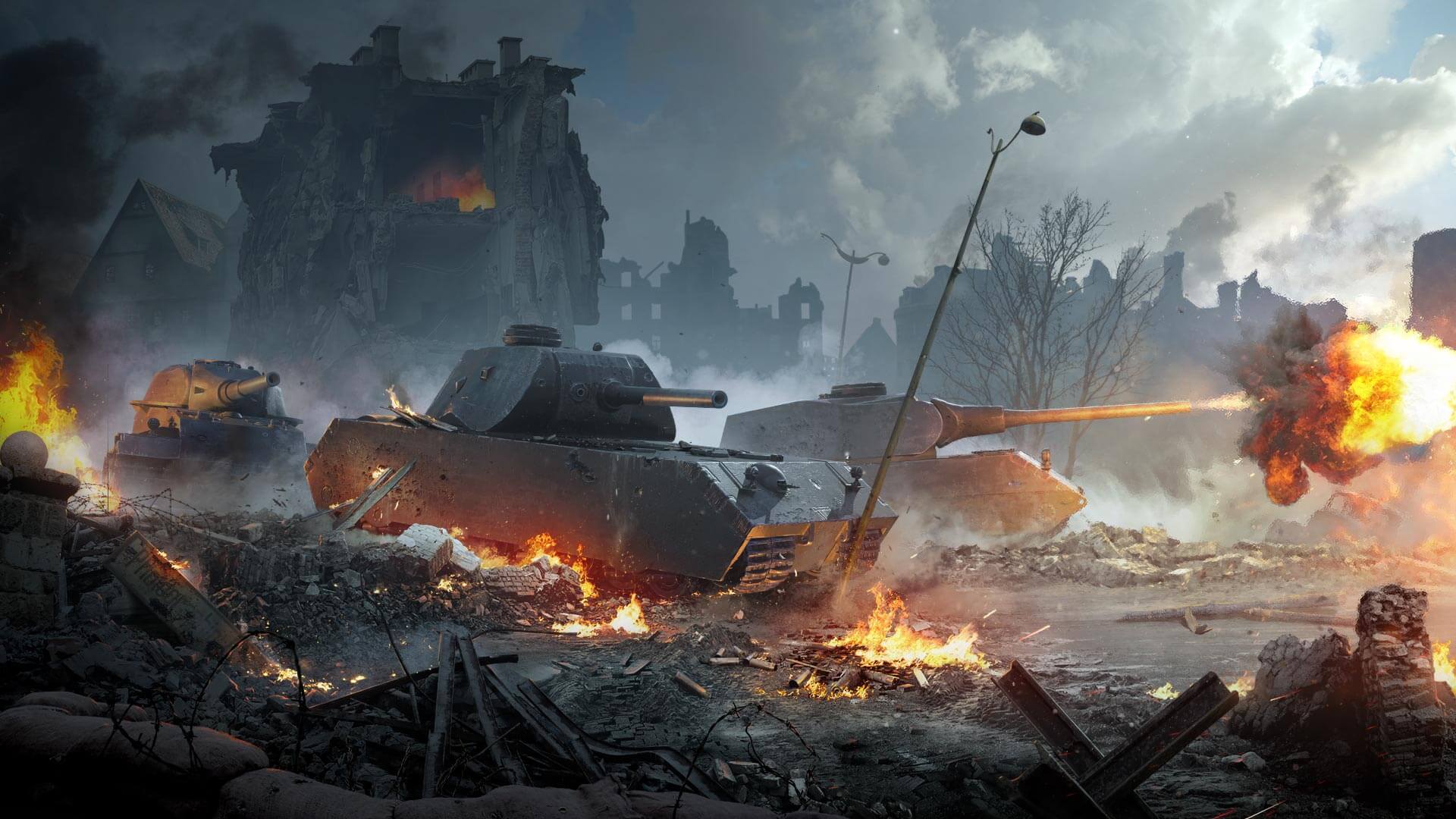 1920x1080 Three German Giants. World of Tanks Blitz