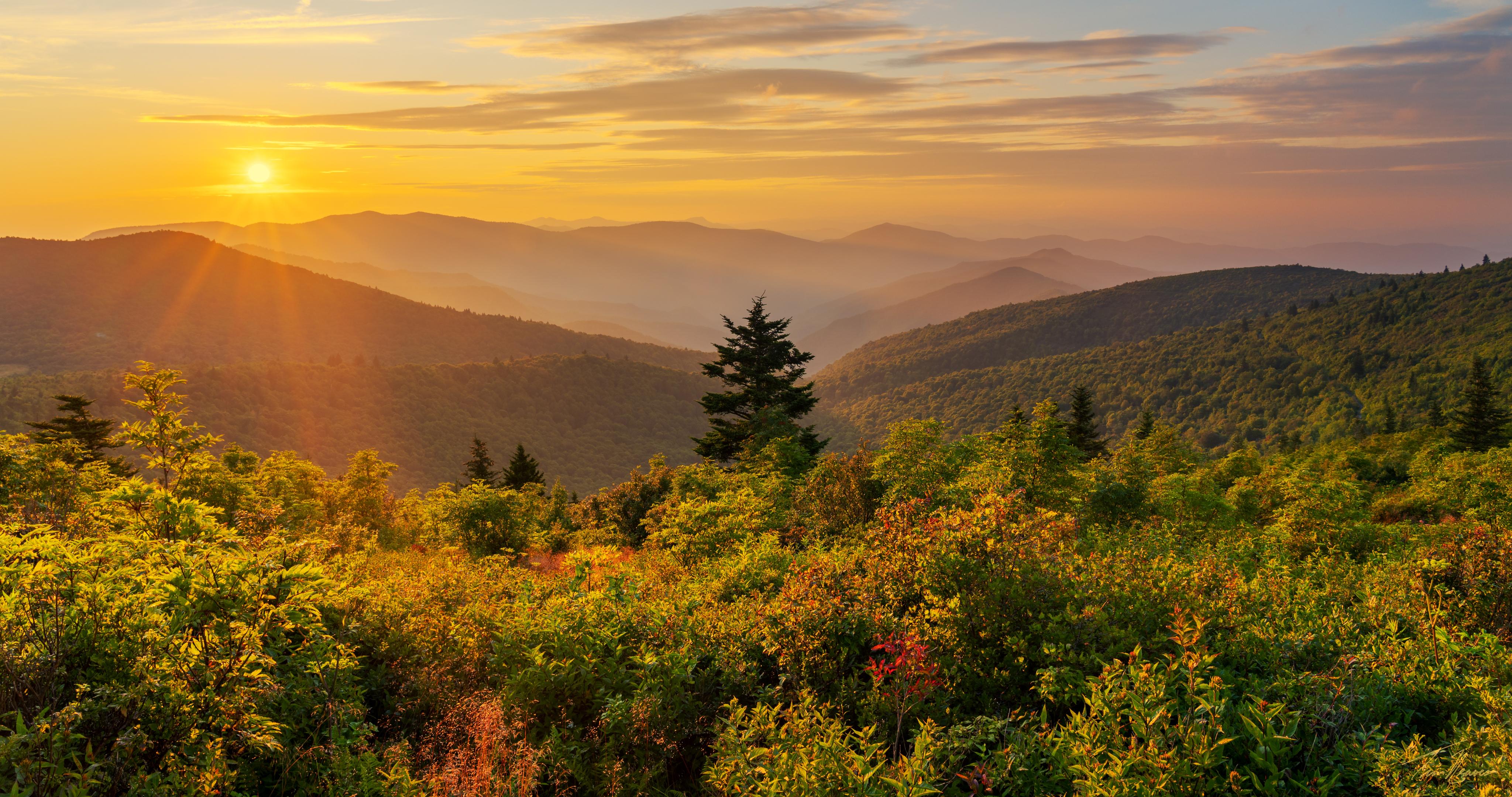 4096x2160 4K Blue Ridge Mountain sunset [OC][4096 × 2160]