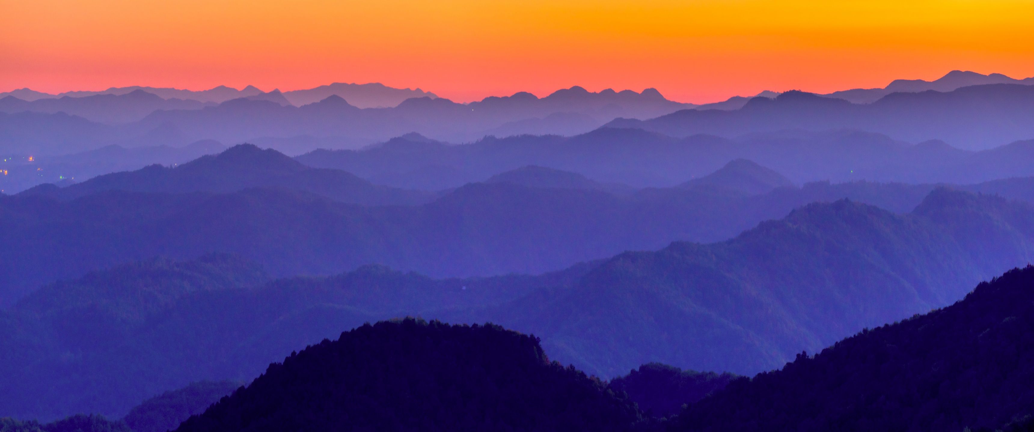 3440x1440 Blue Ridge Mountains Wallpaper 4K, United States of America