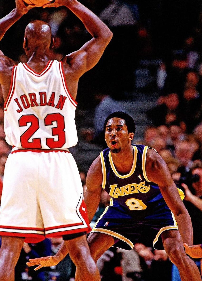 850x1178 Legends of basketball kobe Bryant vs jordan gourd ding each other HD phone wallpaper