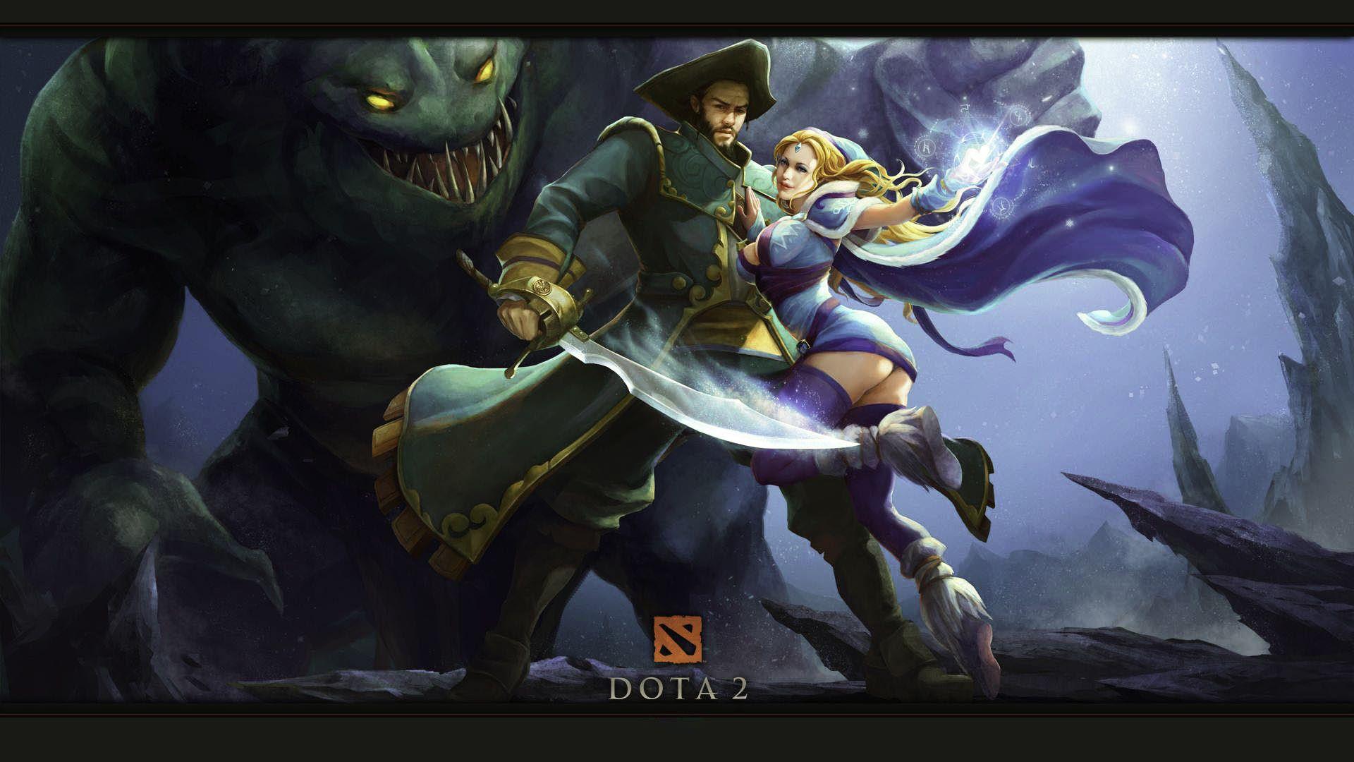 1920x1080 Kunkka And Crystal maiden HD Wallpaper. Background Image
