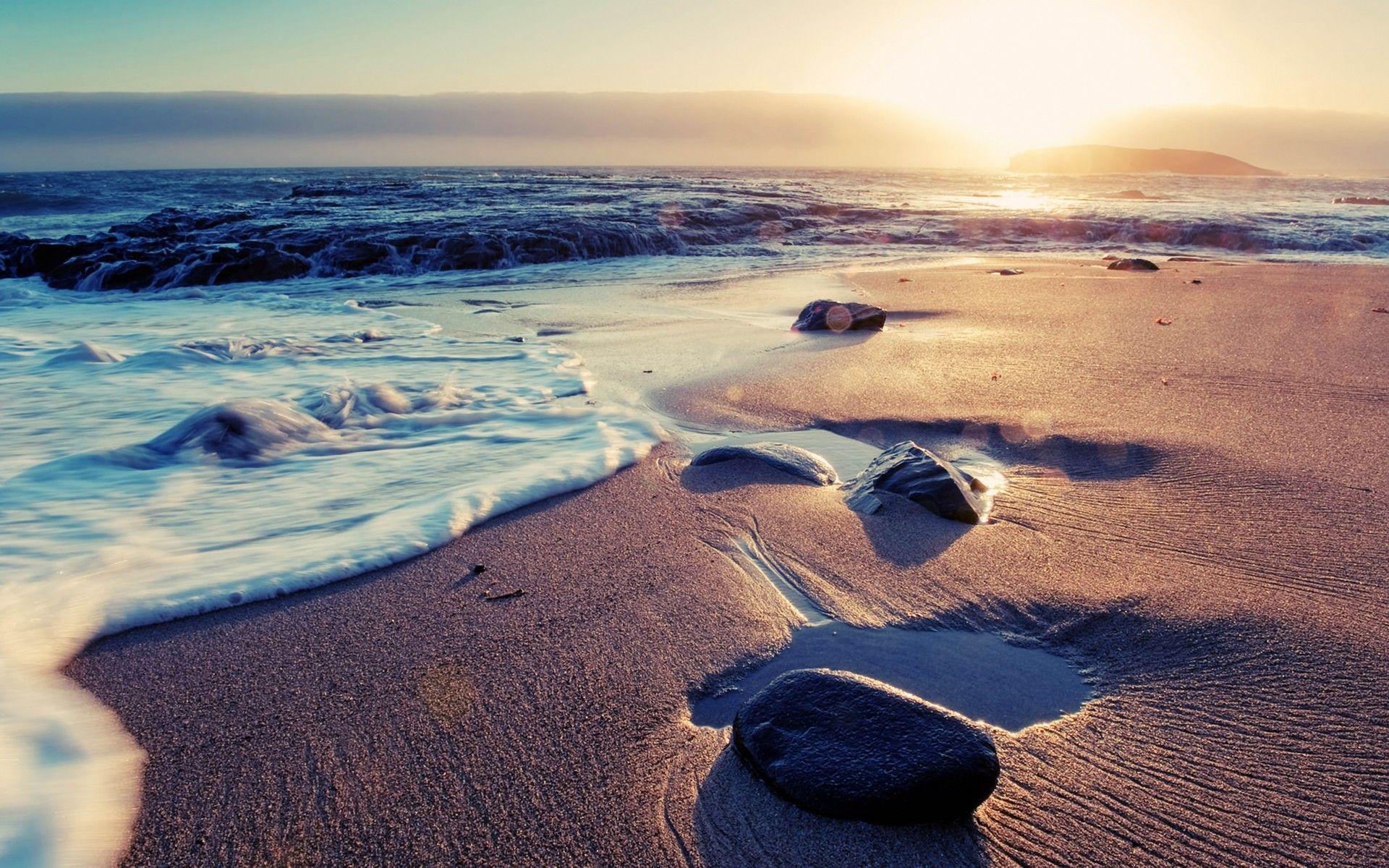 1920x1200 beach, sand, rocks wallpaper