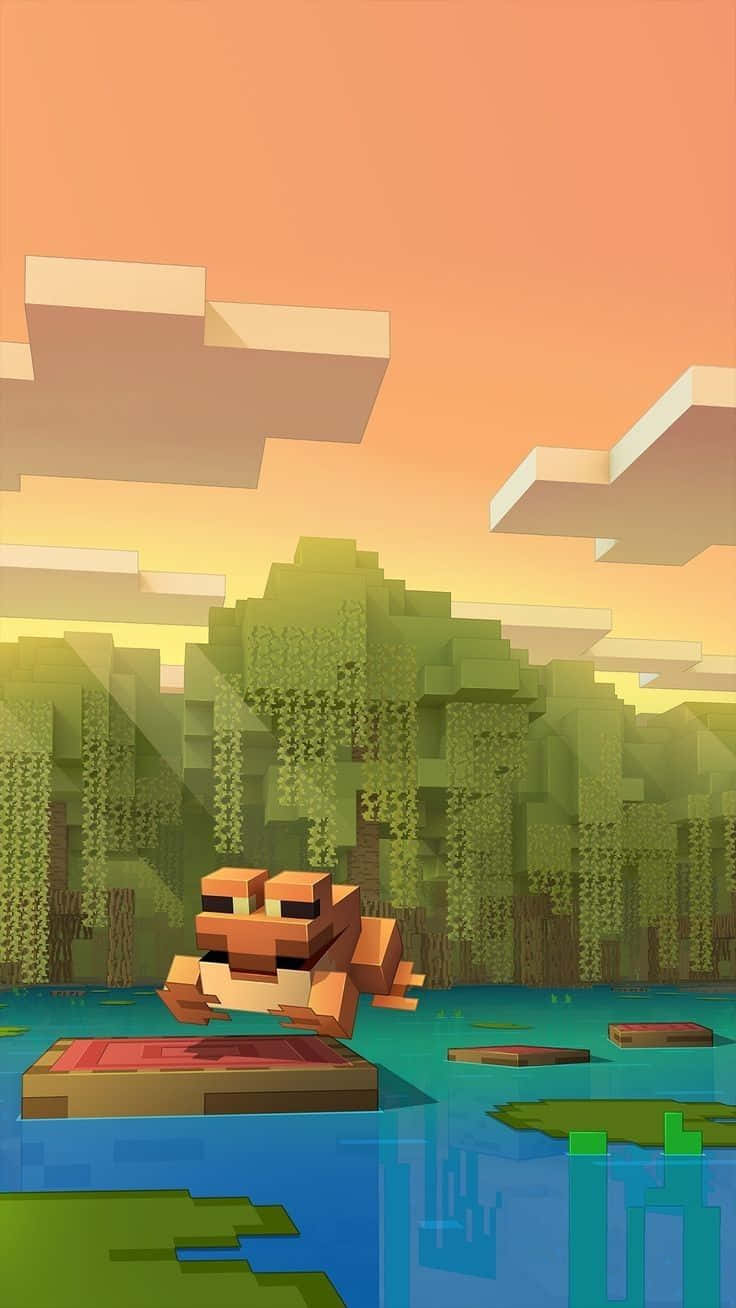 736x1308 Download Frog On Pond Minecraft Profile Picture