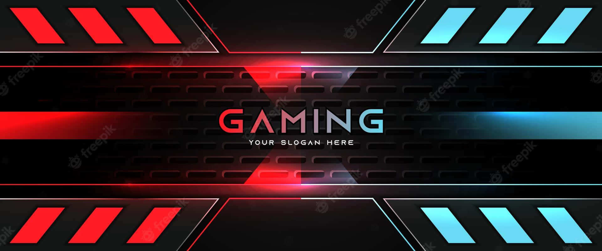 1920x800 Download Gaming Background With Red And Blue Stripes Wallpaper