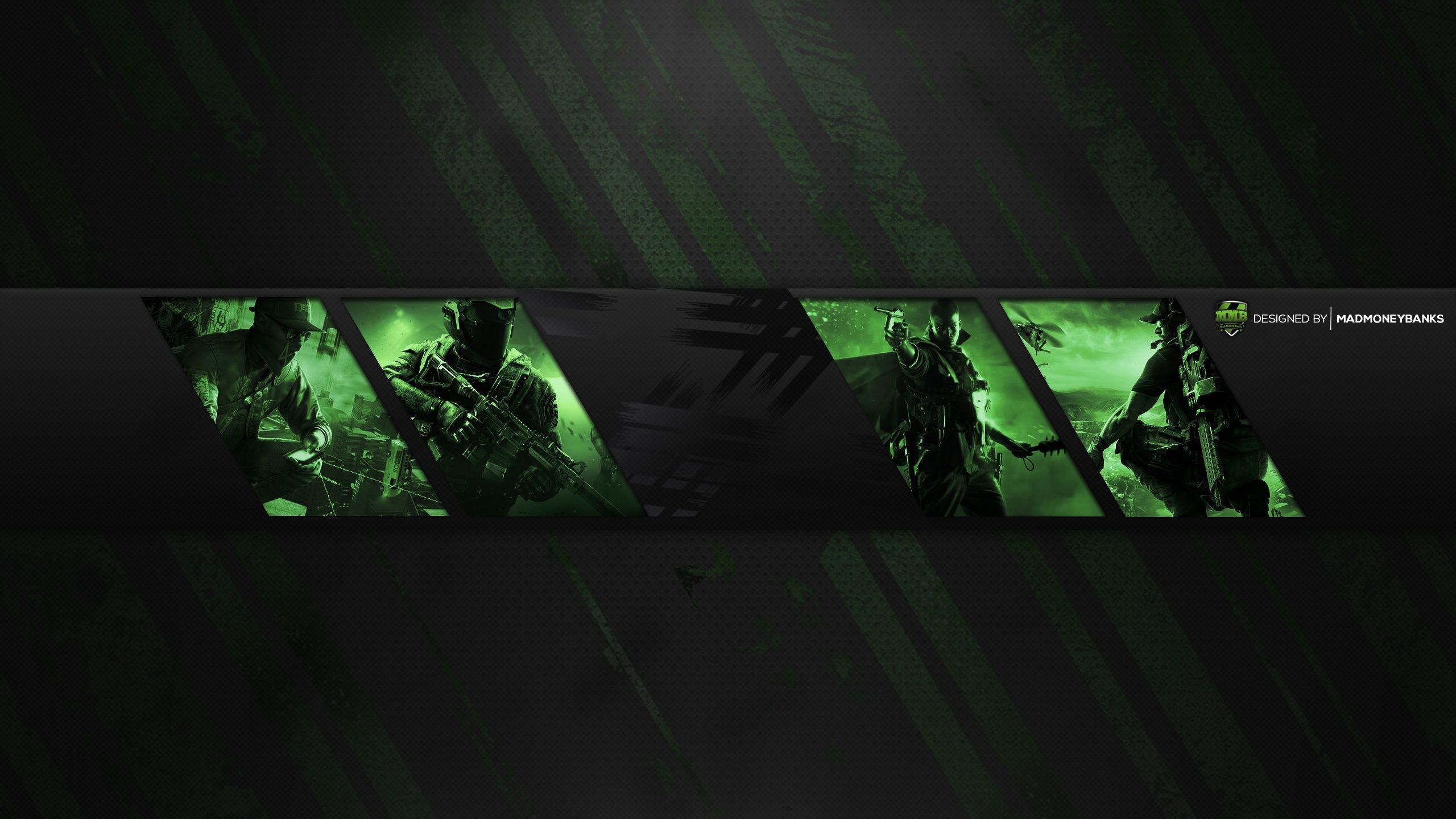 2560x1440 Pro YouTube Gaming Channel Banner Template (Panels)