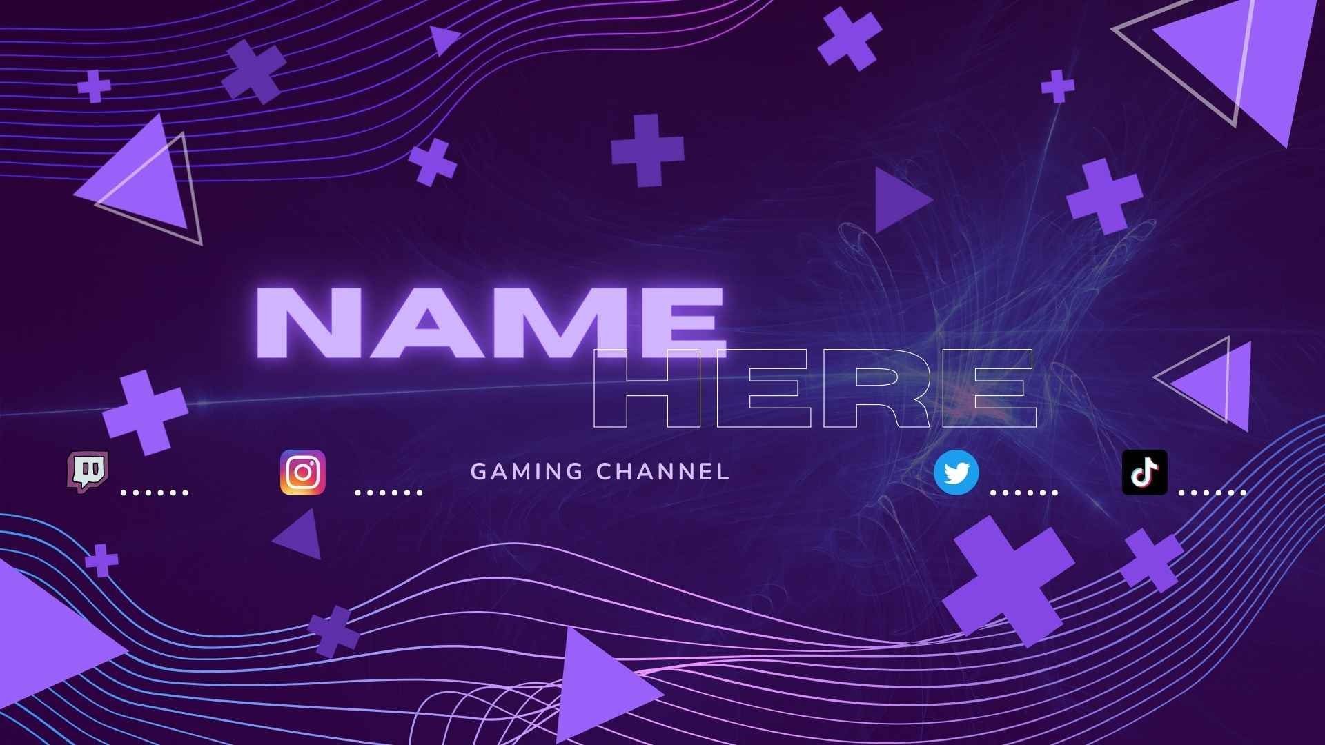 1920x1080 Fully Editable Stunning Neon Style Gaming Youtube Banners To Take Your Channel To The Next Level