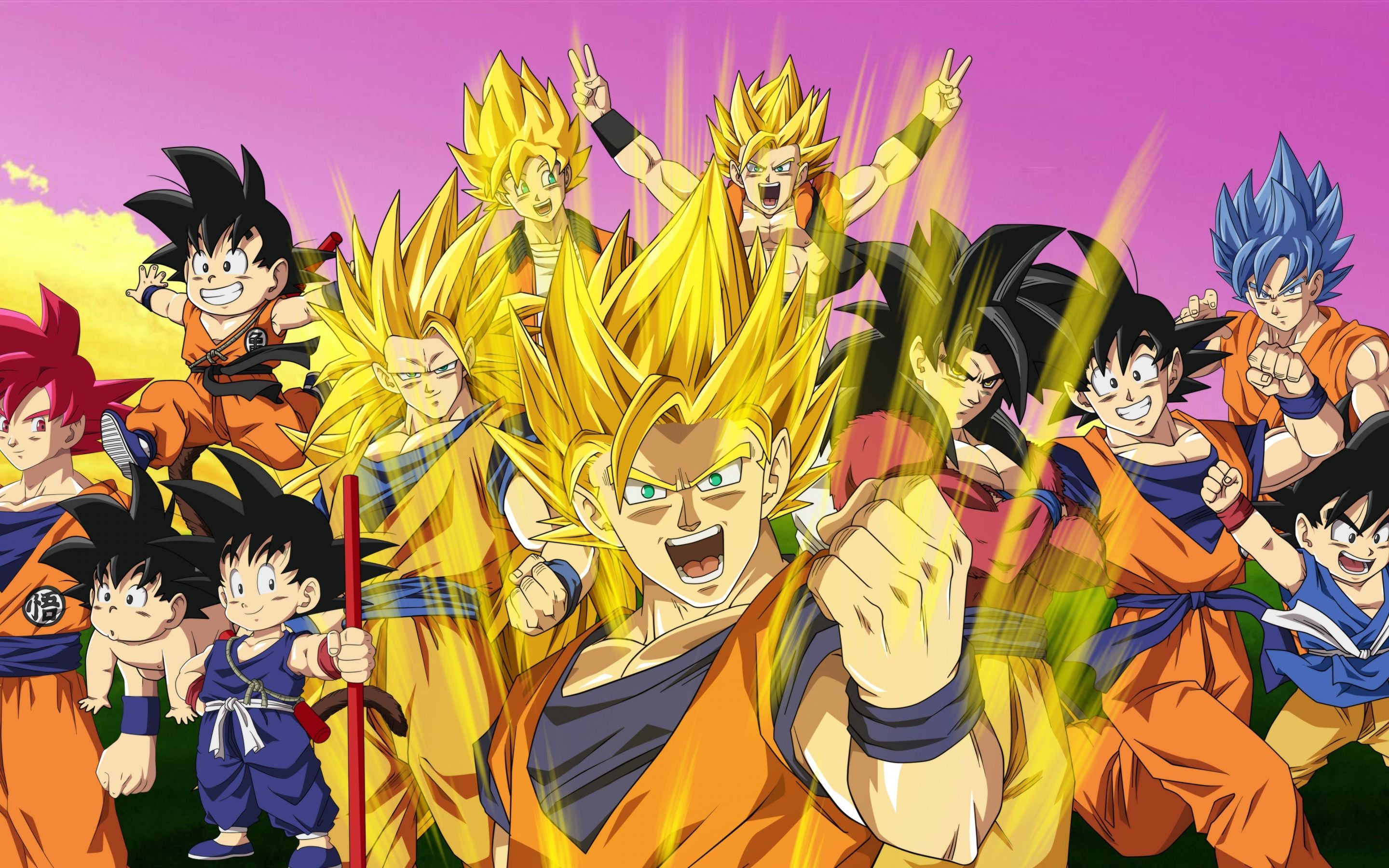 2880x1800 Goku Wallpaper 4K, Evolution, Dragon Ball Z, 5K