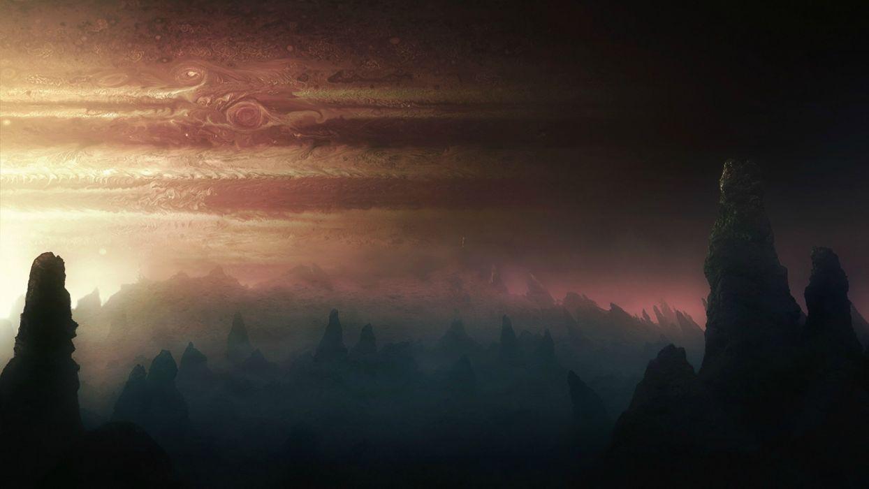 1244x700 Jupiter Planet Alien Landscape wallpaperx1080