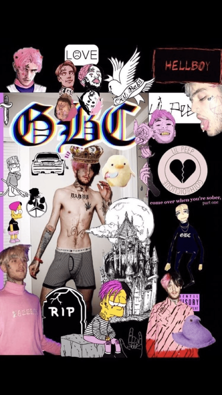 750x1334 Lil Peep Cartoon Wallpaper