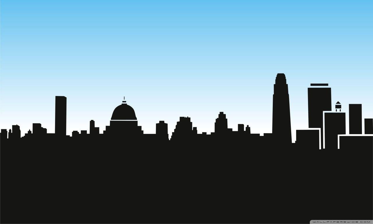 1280x768 Smart City Silhouette