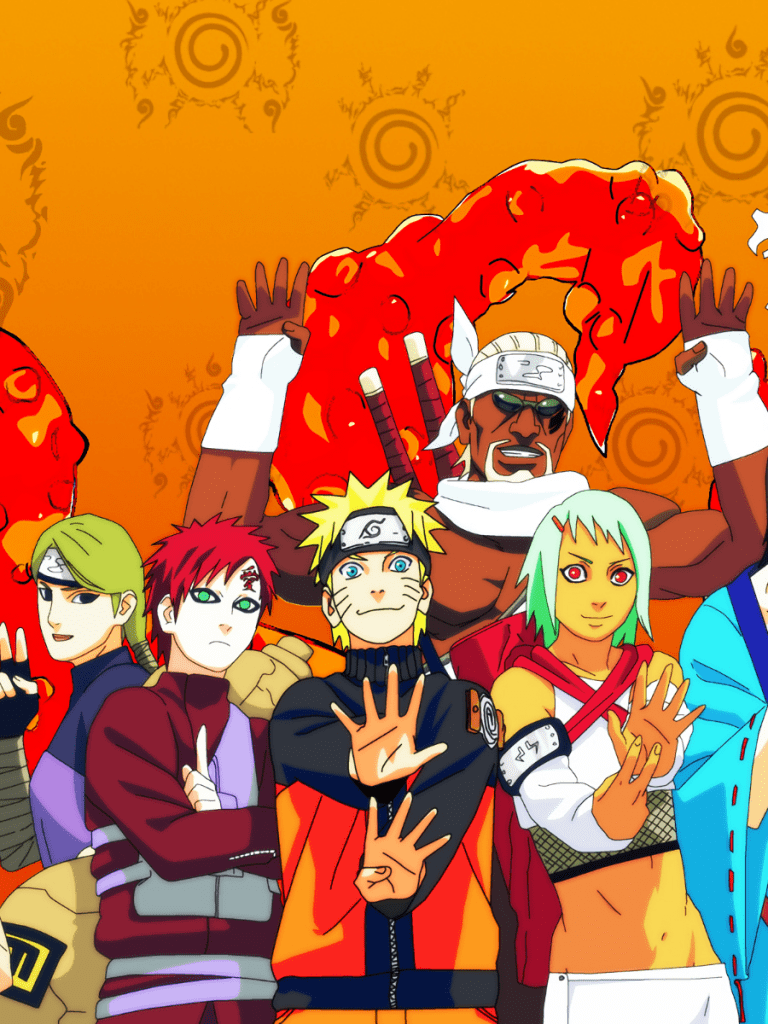 768x1024 Download 768x1024 Naruto, Killer Bee, Gaara, Utakata, Yagura, Han