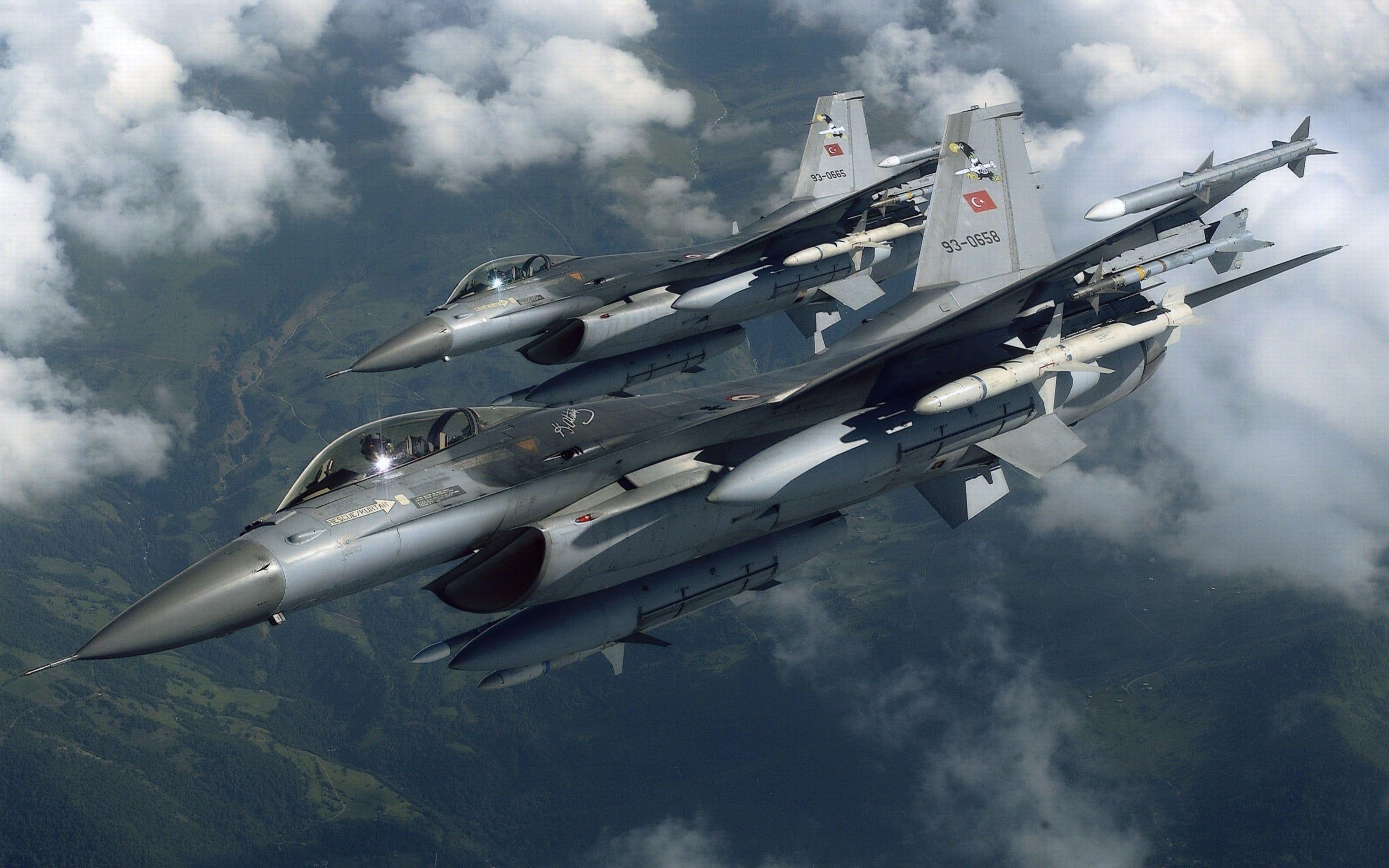 3200x2000 Two Grey Fighter Jeys, General Dynamics F 16 Fighting Falcon
