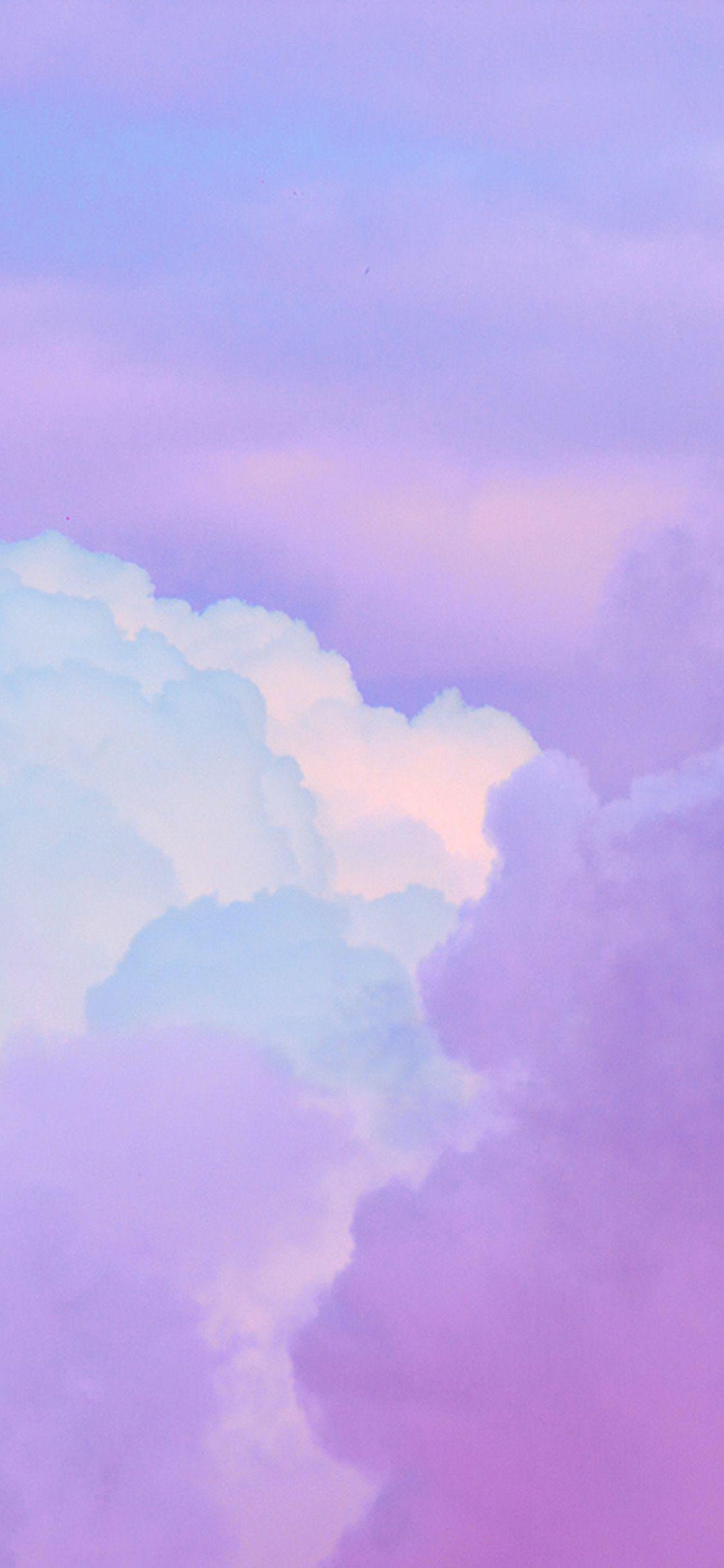 1125x2436 Cloud Sky Purple Art Wallpaper