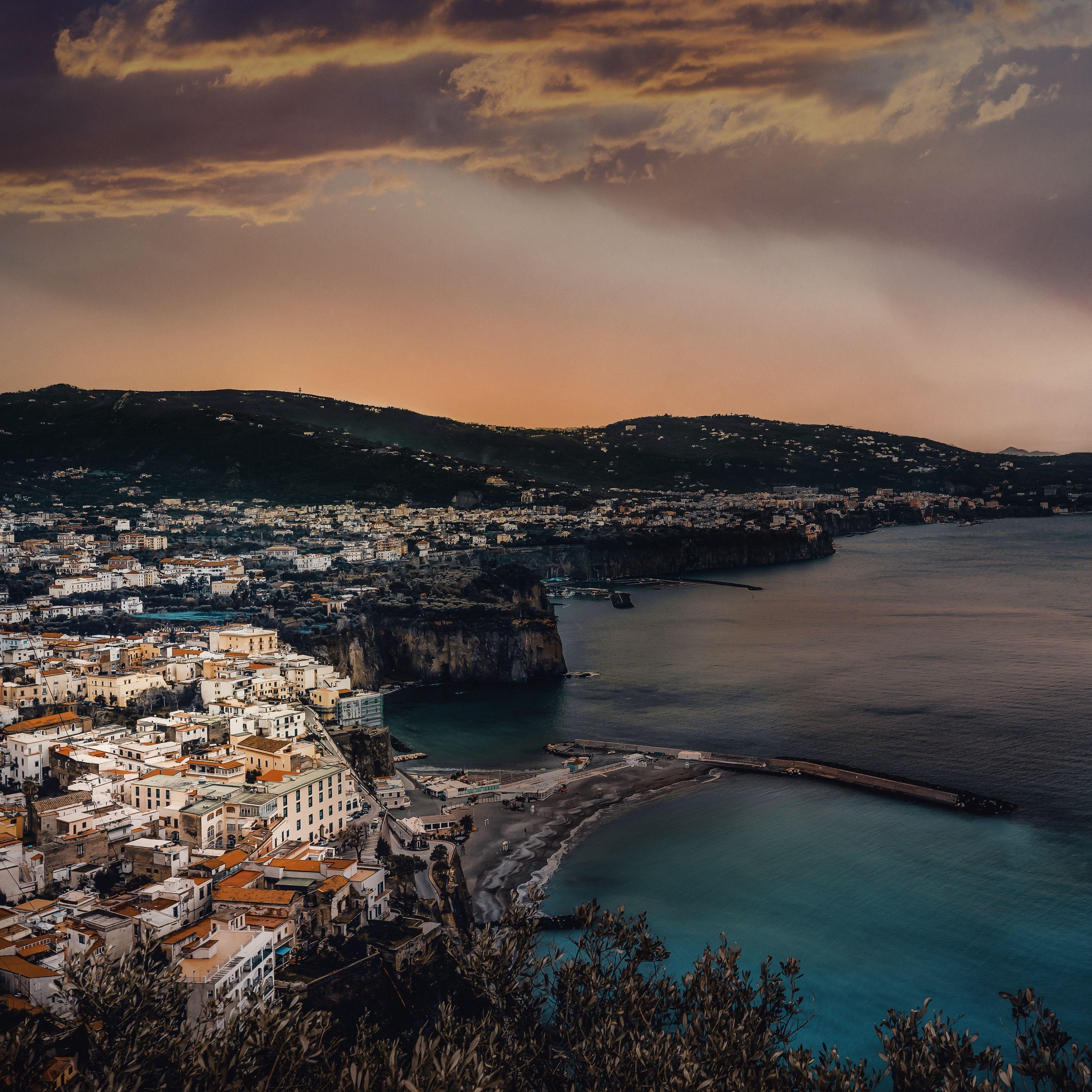3415x3415 Download wallpaper 3415x3415 amalfi coast, city, bay, buildings