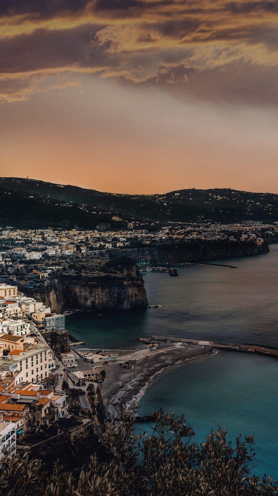 938x1668 Download wallpaper 938x1668 amalfi coast, city, bay, buildings