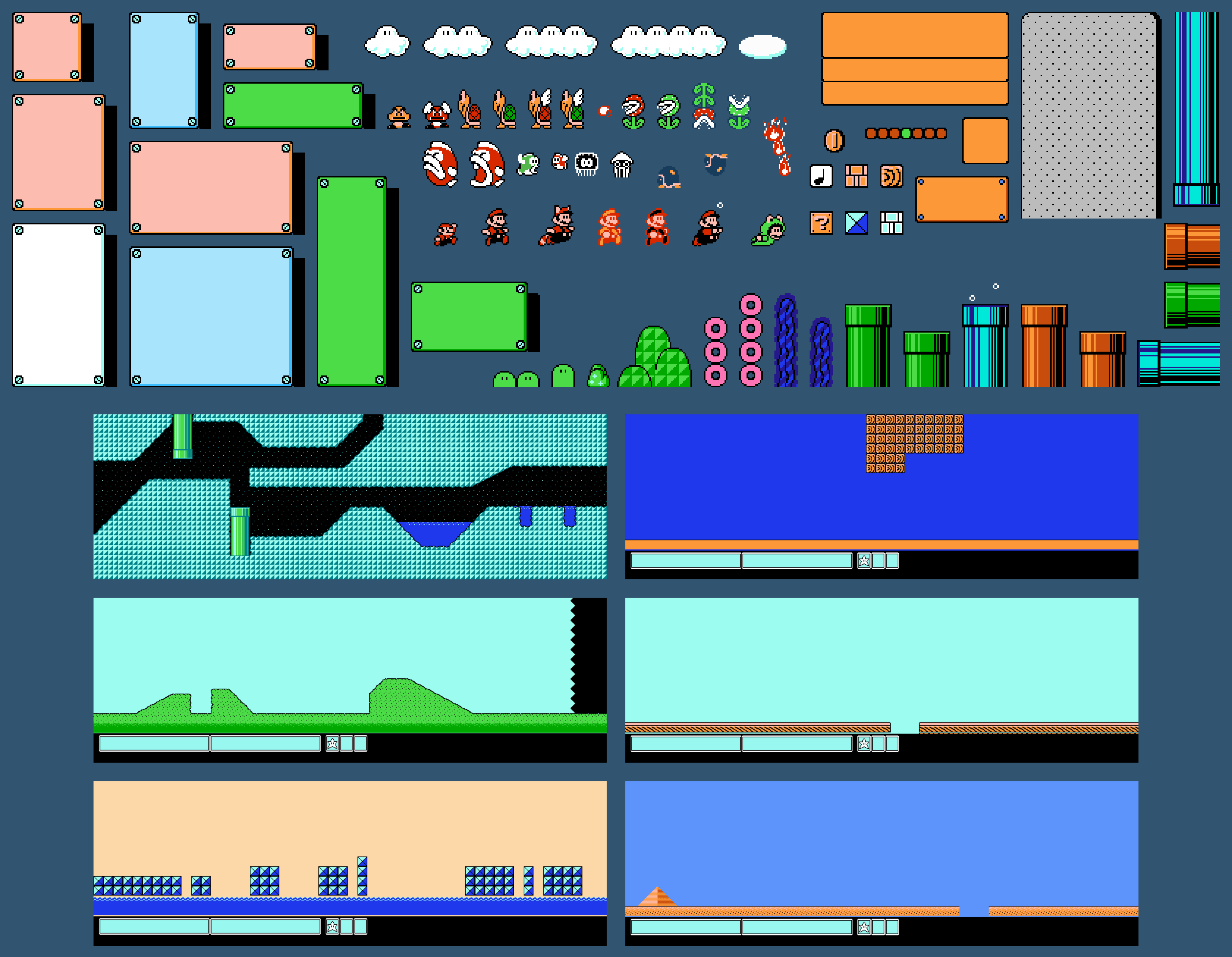 3360x2610 Super Mario Bros. 3 Levels Wallpaper And Tons Of Props