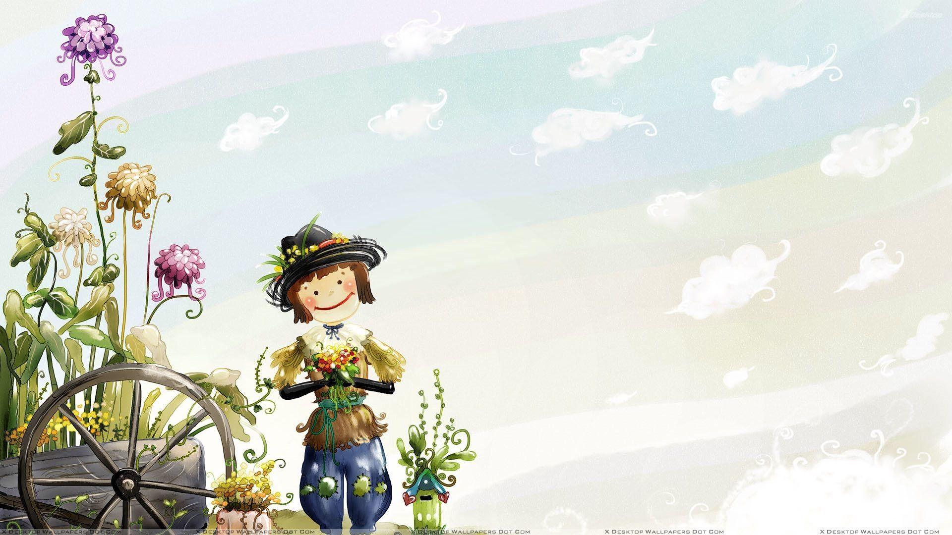 1920x1080 Cute Cartoon Wallpaper for Girls
