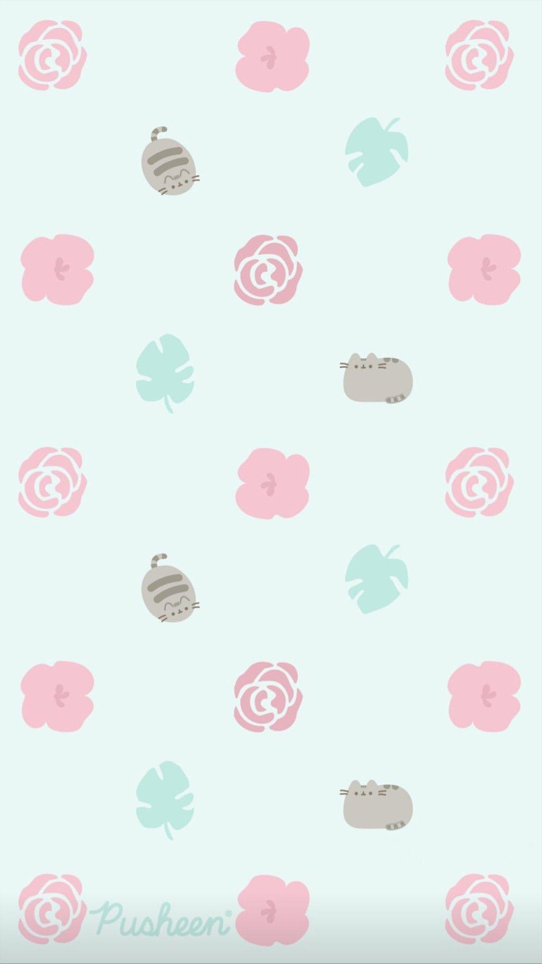 1080x1920 Pusheen Flower Wallpaper. Kawaii wallpaper, Cute cartoon