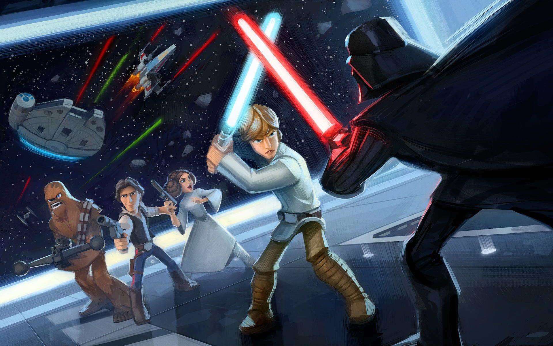 1920x1200 Star Wars, Han Solo, Luke Skywalker, Darth Vader HD wallpaper