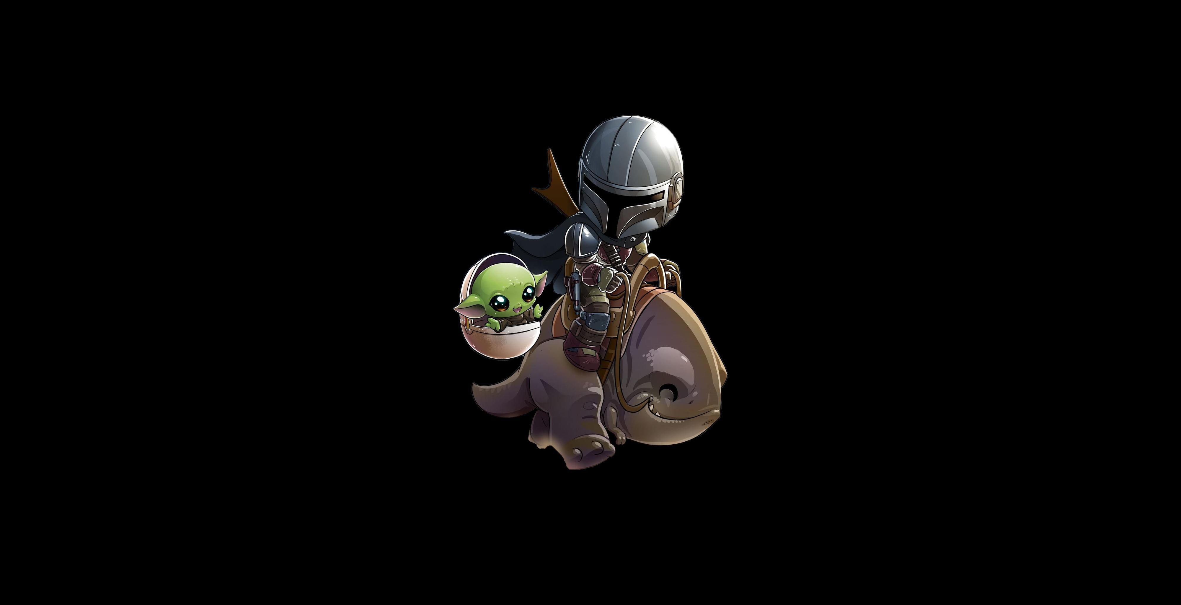 4000x2048 minimalism Star Wars Baby Yoda The Mandalorian K #wallpaper #hdwallpaper #desktop. HD wallpaper, Yoda, Star wars image