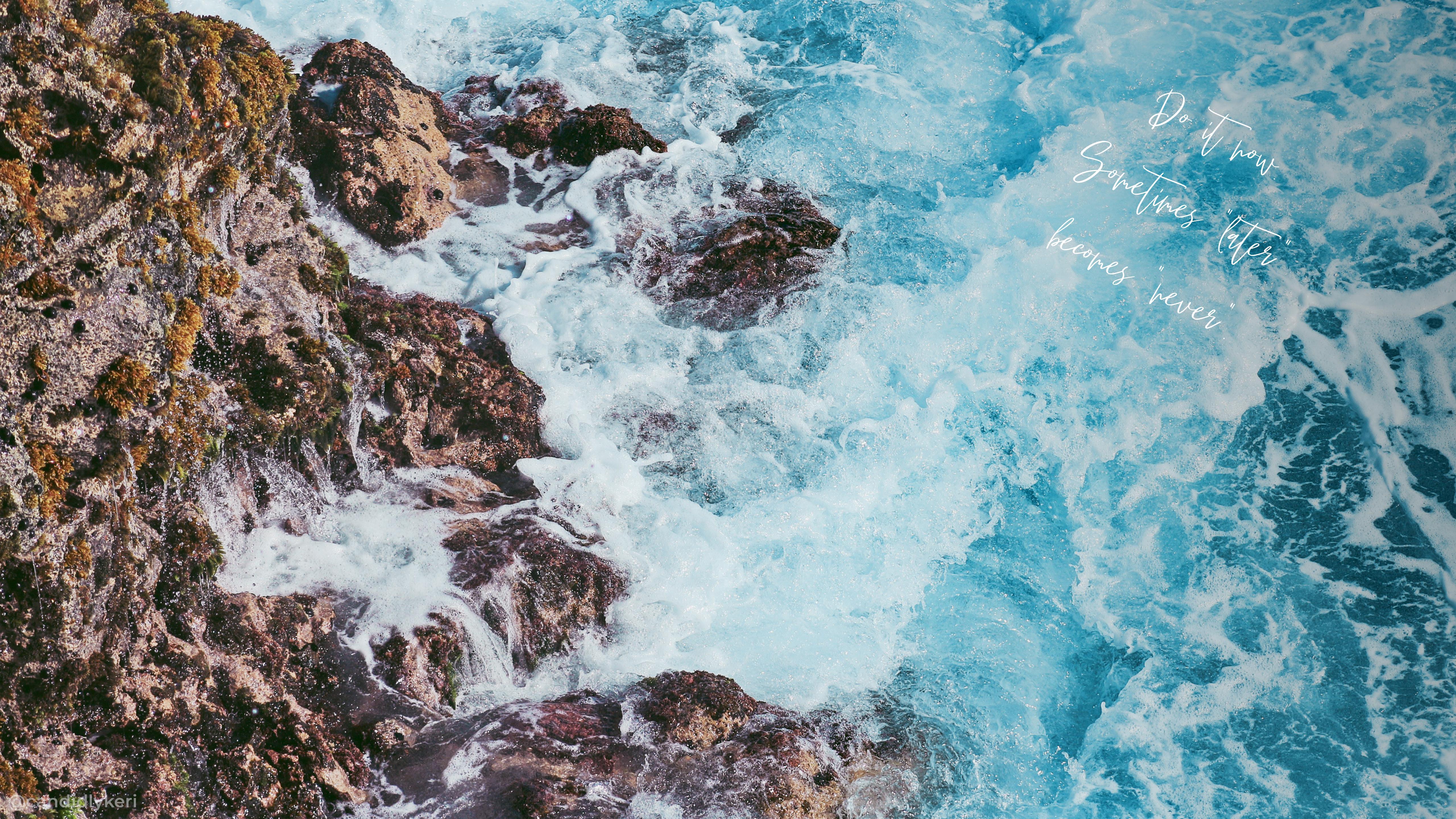 5120x2880 Aesthetic Waves Desktop Wallpaper