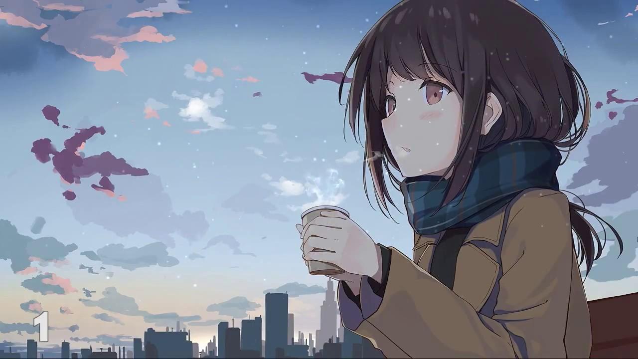 Anime Girl Drinking Coffee