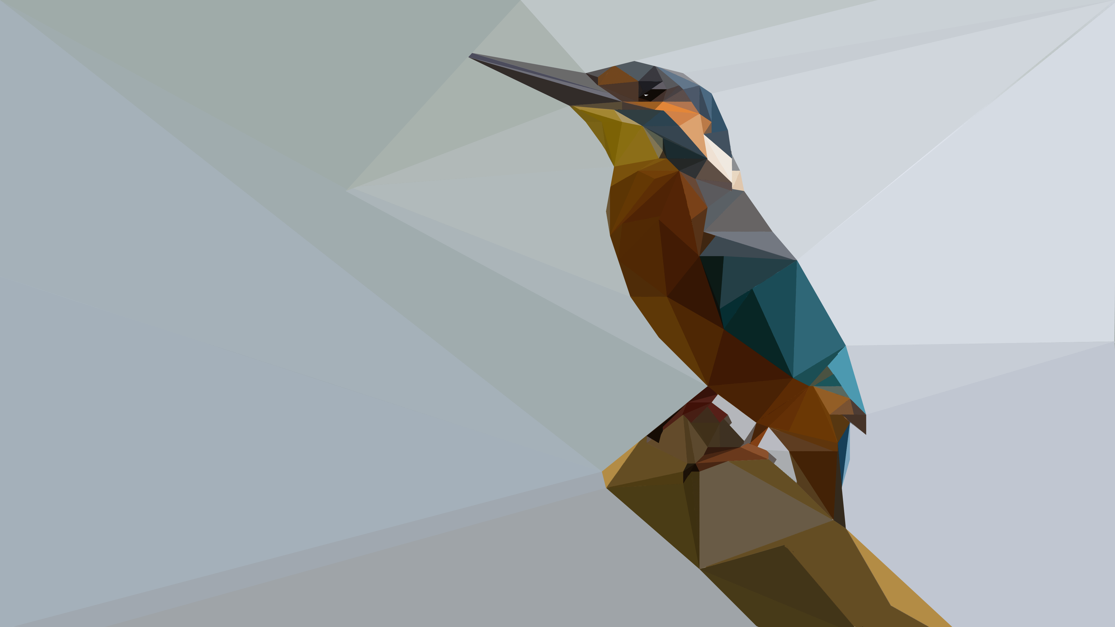 3886x2186 Kingfisher Low Poly 4k Ultra HD Wallpaper. Background Image
