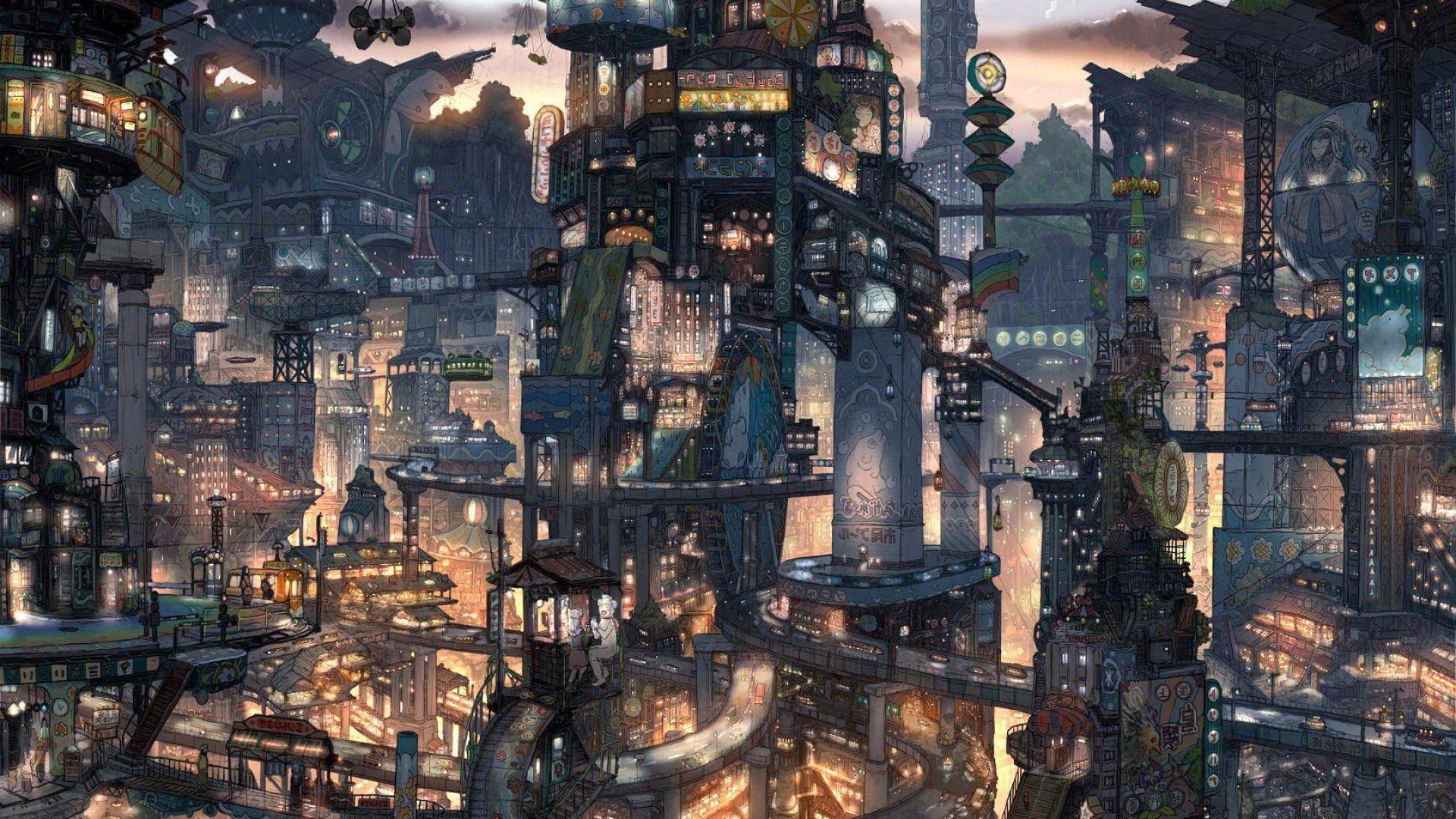 1920x1080 Anime Cityscape 835406