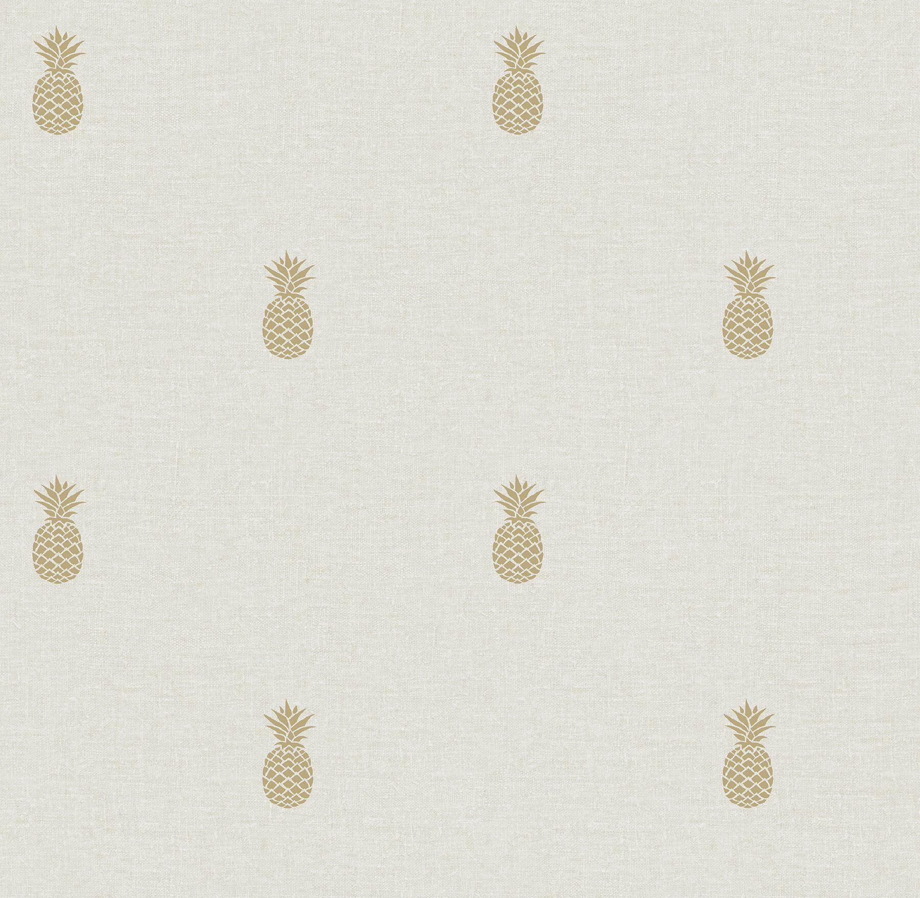 1800x1757 Bay Isle Home Offerman 33' x 20.5 Pineapple Wallpaper Roll
