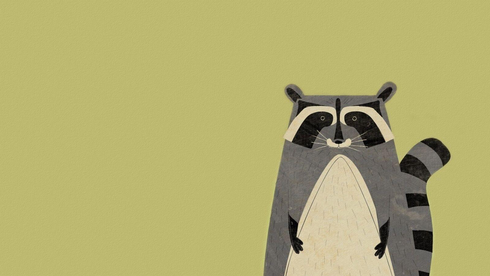 1600x900 Free download Animal Raccoon Minimalism Art Wallpaper 1920x1200