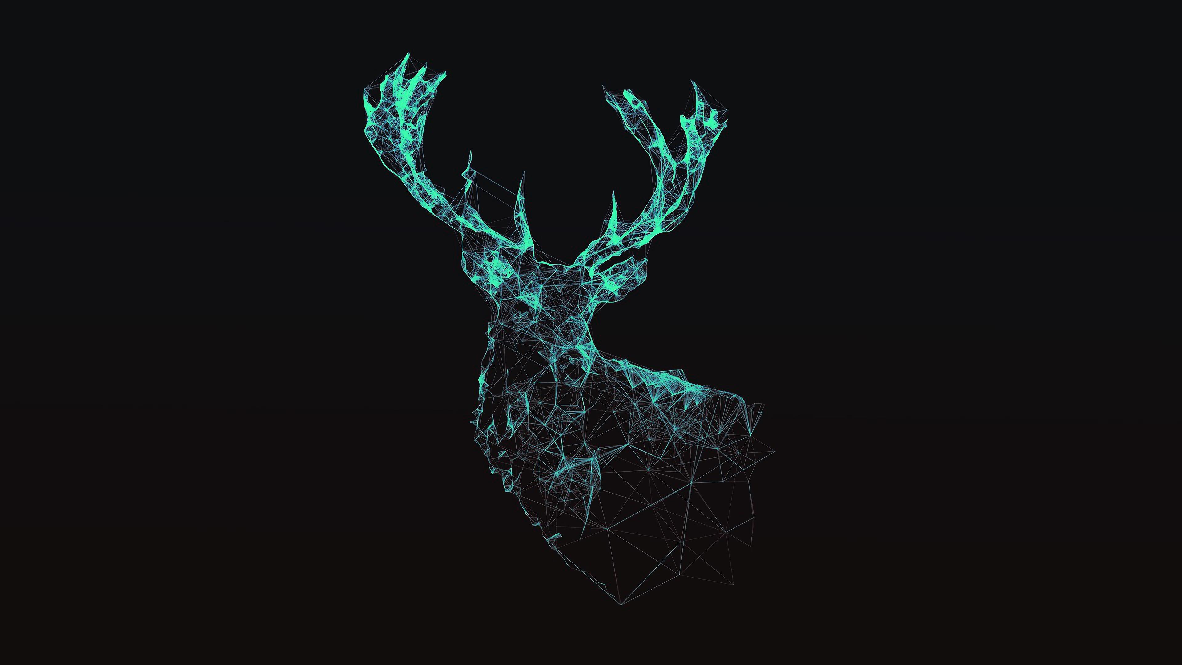 3840x2160 Minimalist Deer Abstract Animal 4K