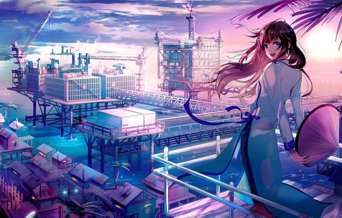 1332x850 Wallpaper girl, the city, anime, art image for desktop, section