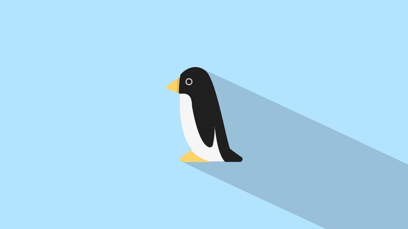 1366x768 Minimalist Penguin Wallpaper