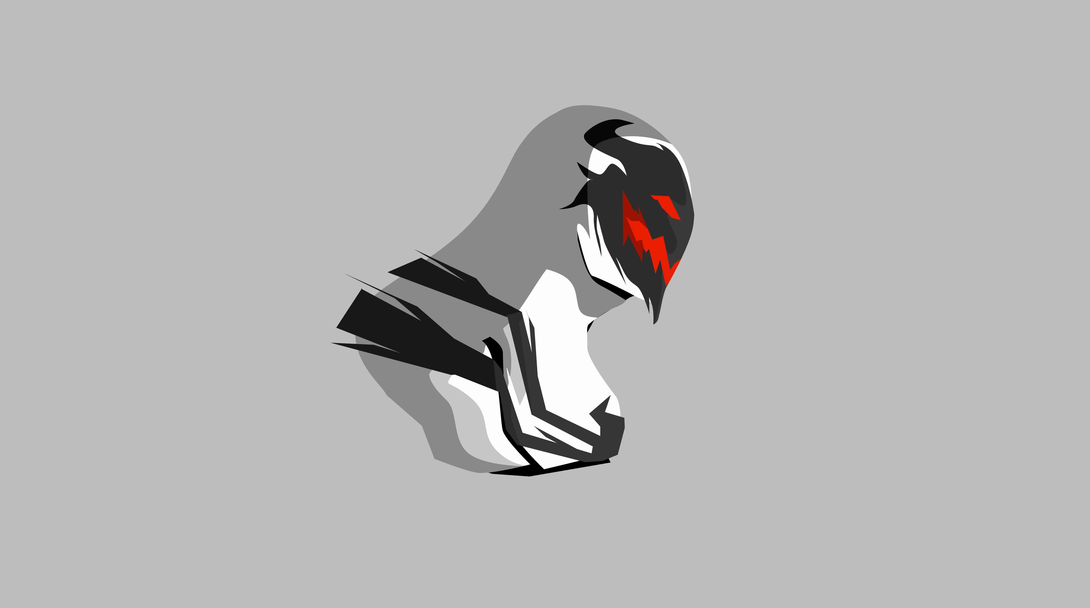 4445x2480 Minimalist Cartoon White Wallpaper