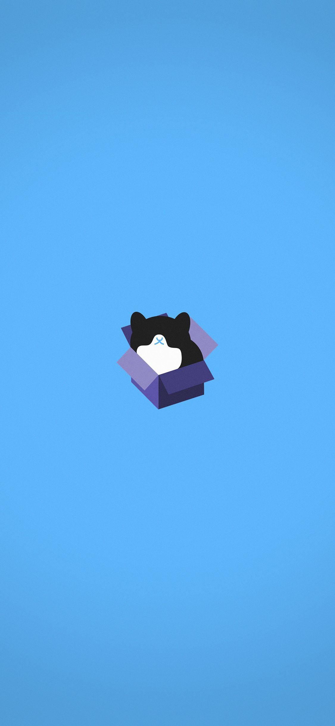 1125x2436 iPhoneXpapers box blue illust animal art minimal