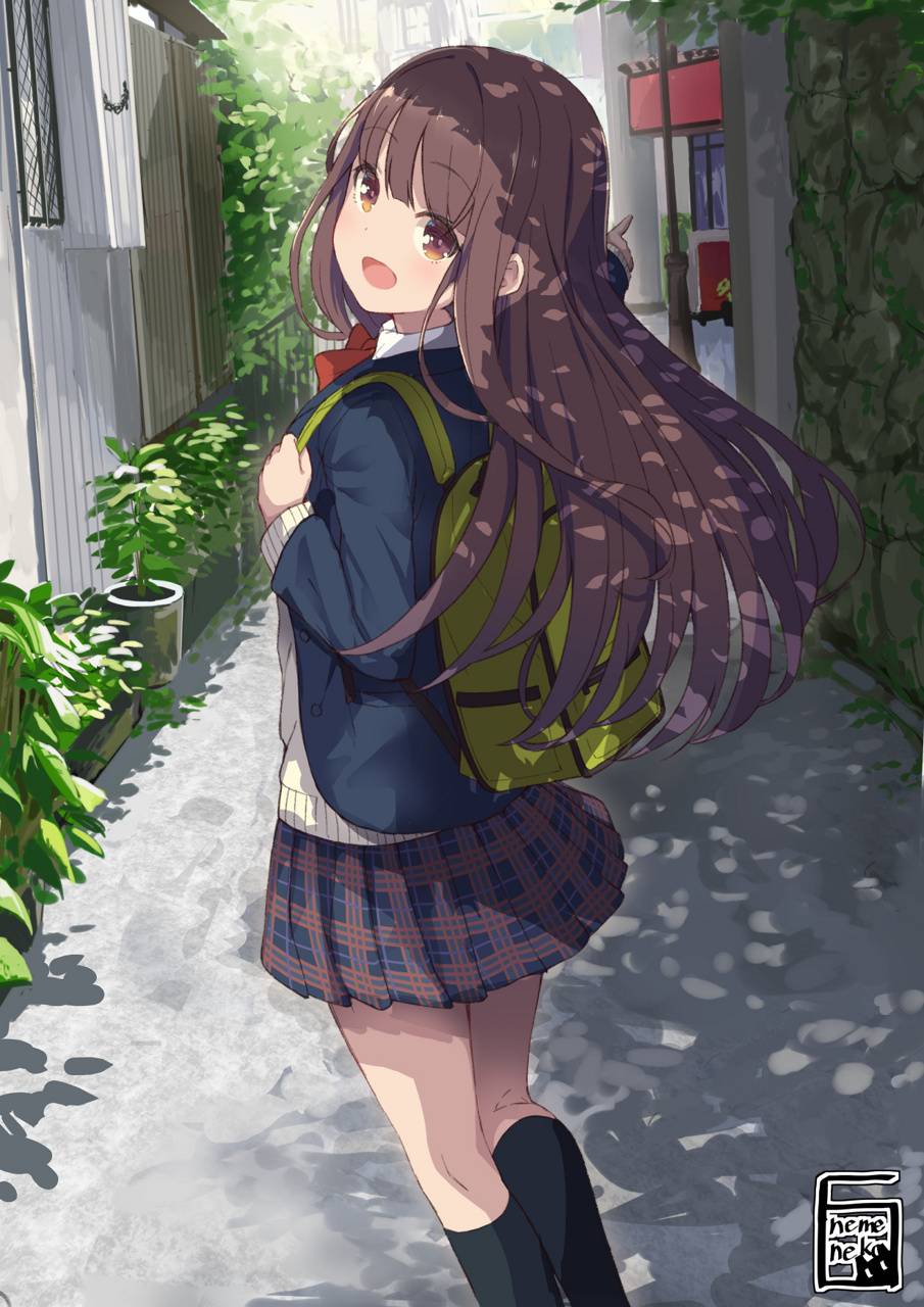905x1280 Anime school girl wallpaper