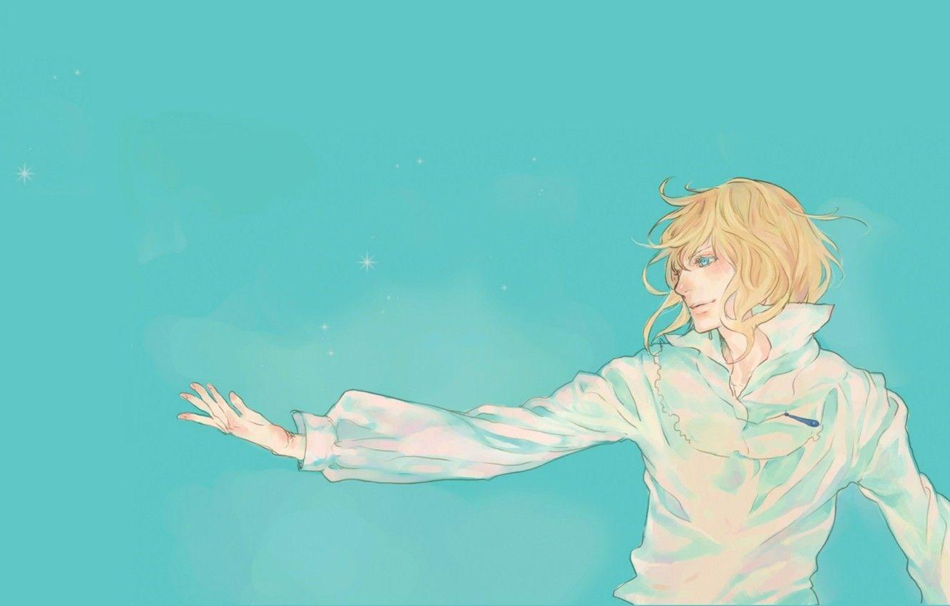 1332x850 Wallpaper stars, hand, pendant, shirt, guy, art, blue background