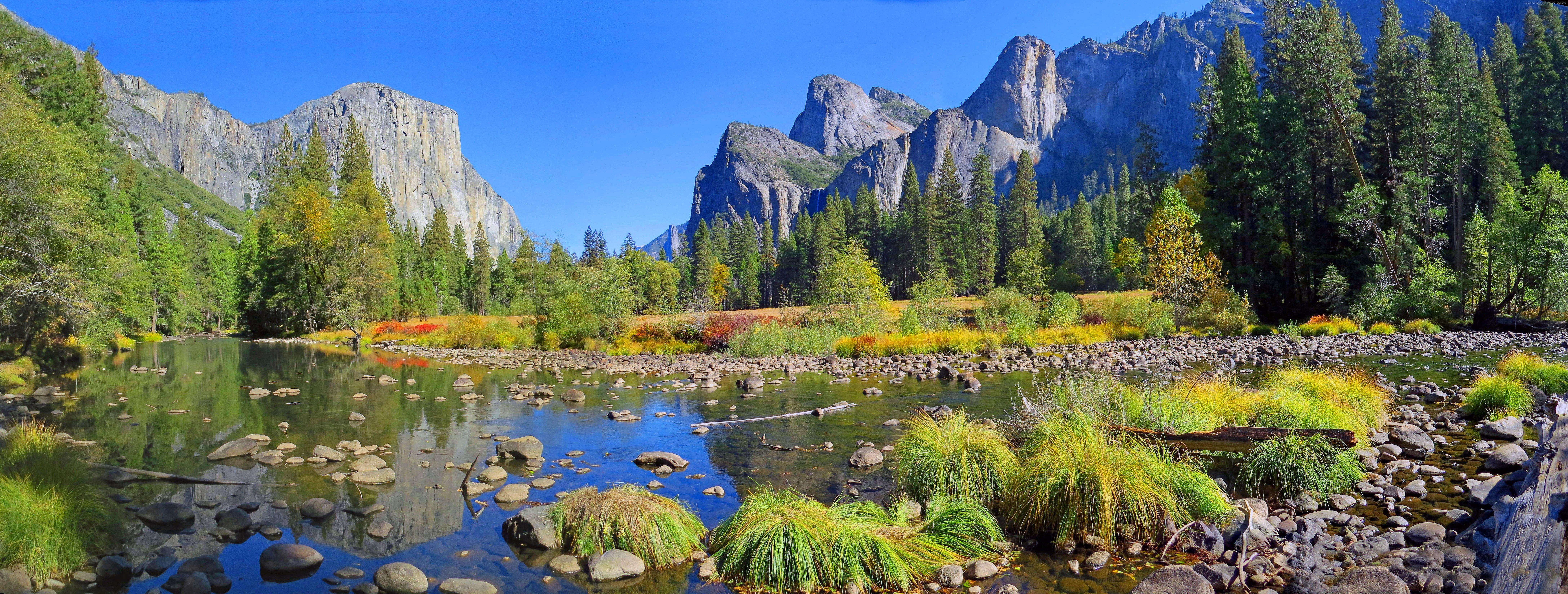 8699x3297 Hình nền Yosemite, 5k, Hình nền 4k, 8k, rừng, OSX, táo