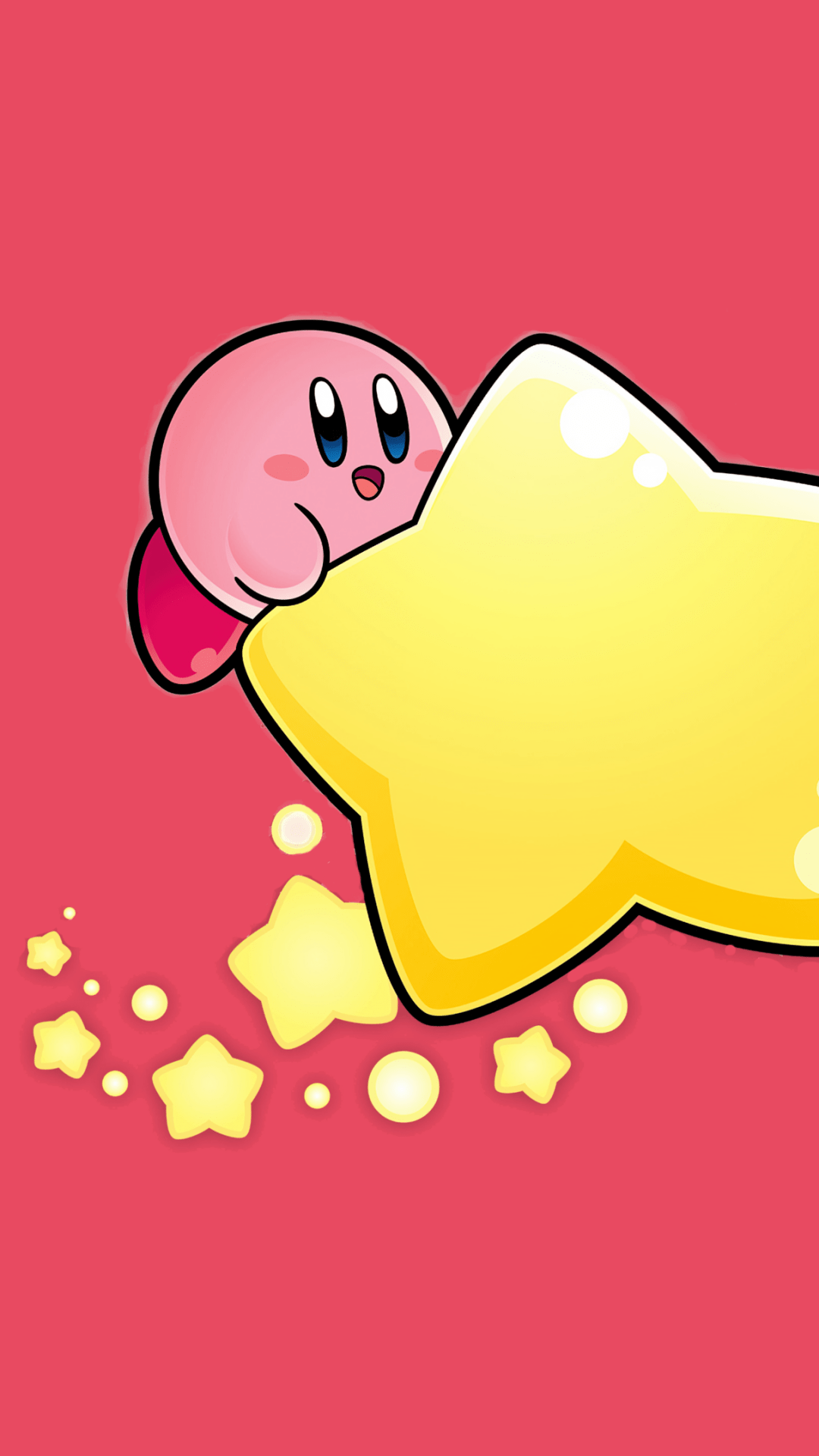 1080x1920 Kirby Wallpaper 4K, Star, Pastel red, Cute cartoon