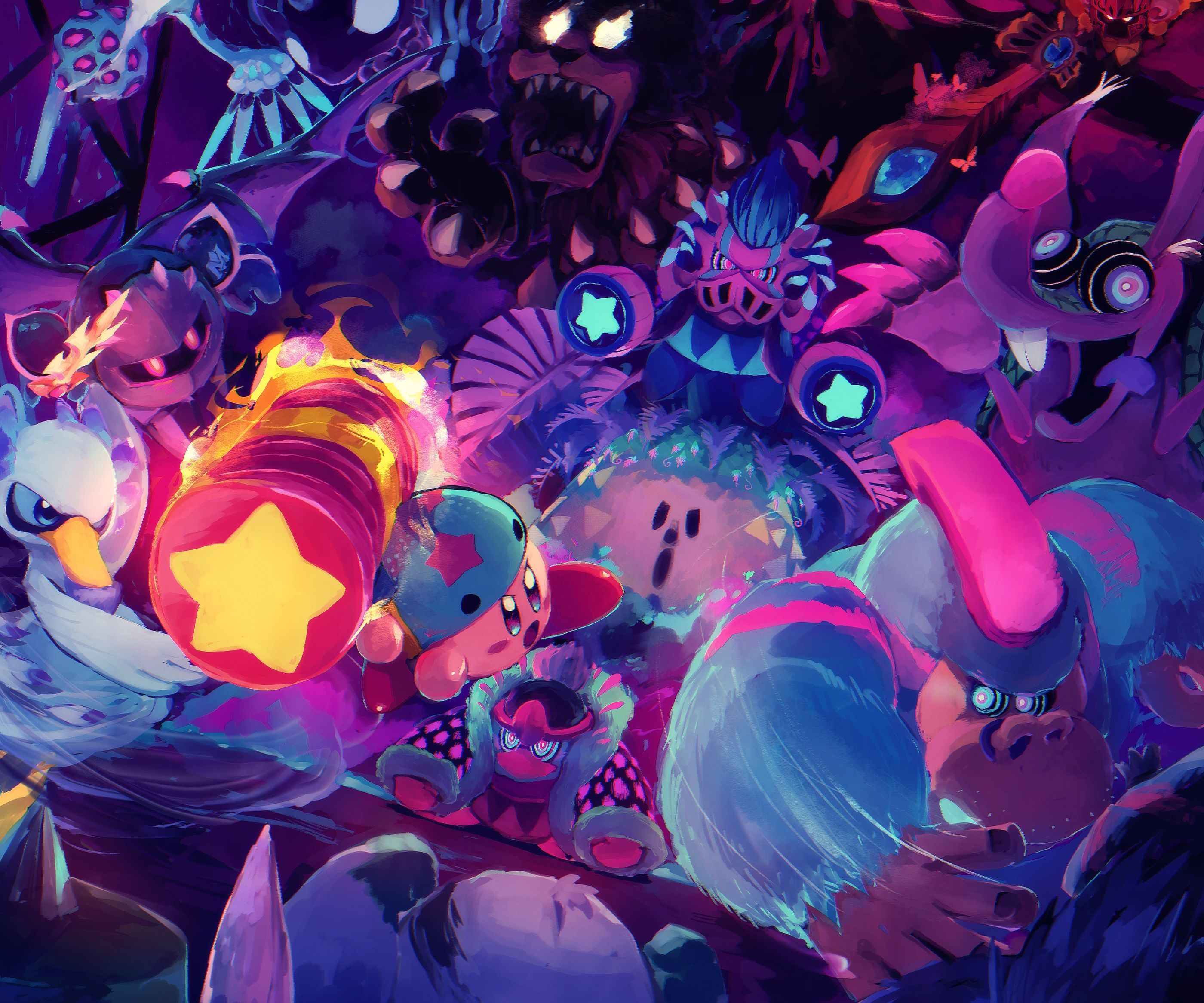 2800x2333 Kirby Video Game HD Wallpaper by すびかか