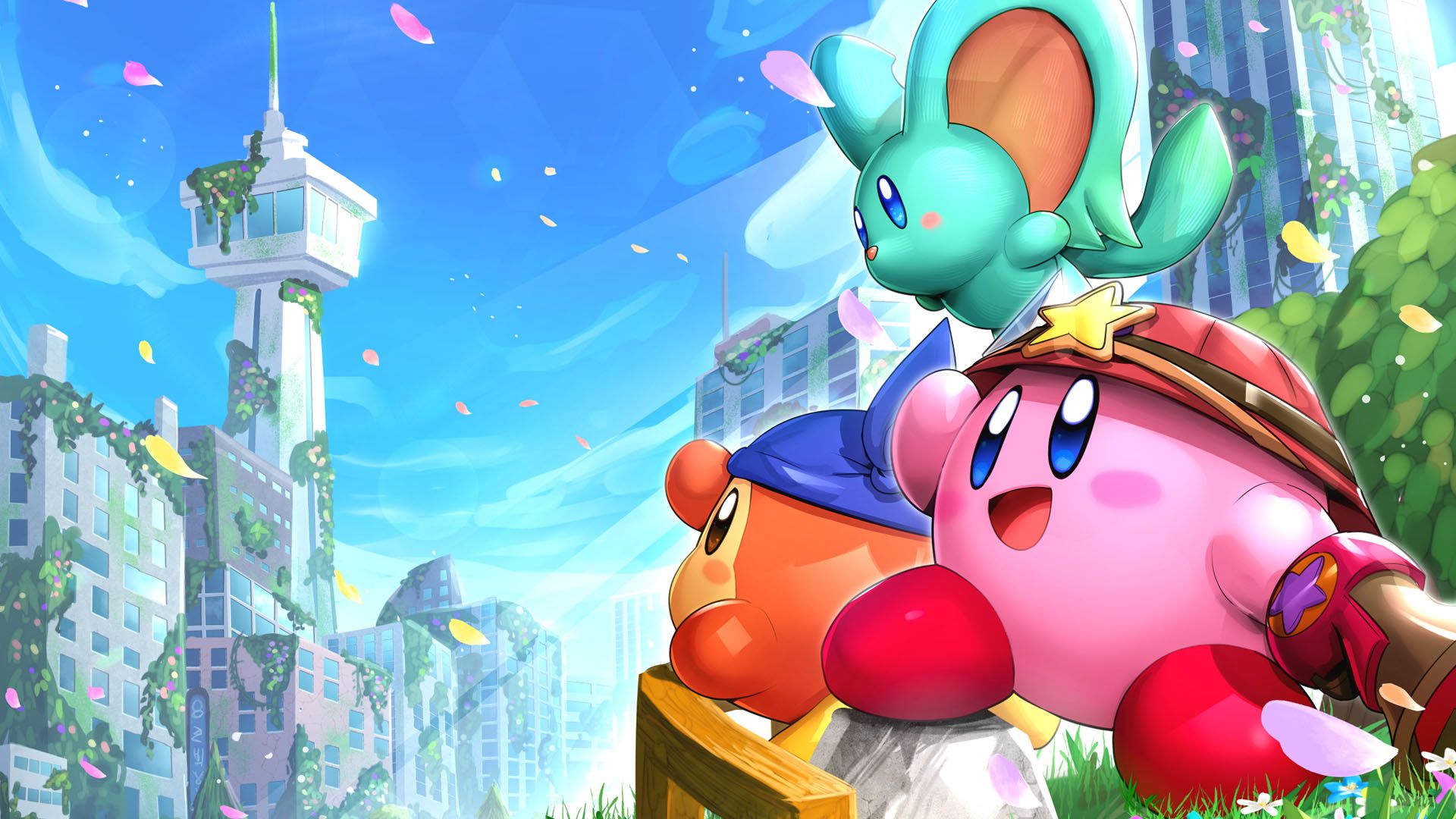 1920x1080 Kirby Buildings HD Kirby and the Forgotten Land Wallpaper