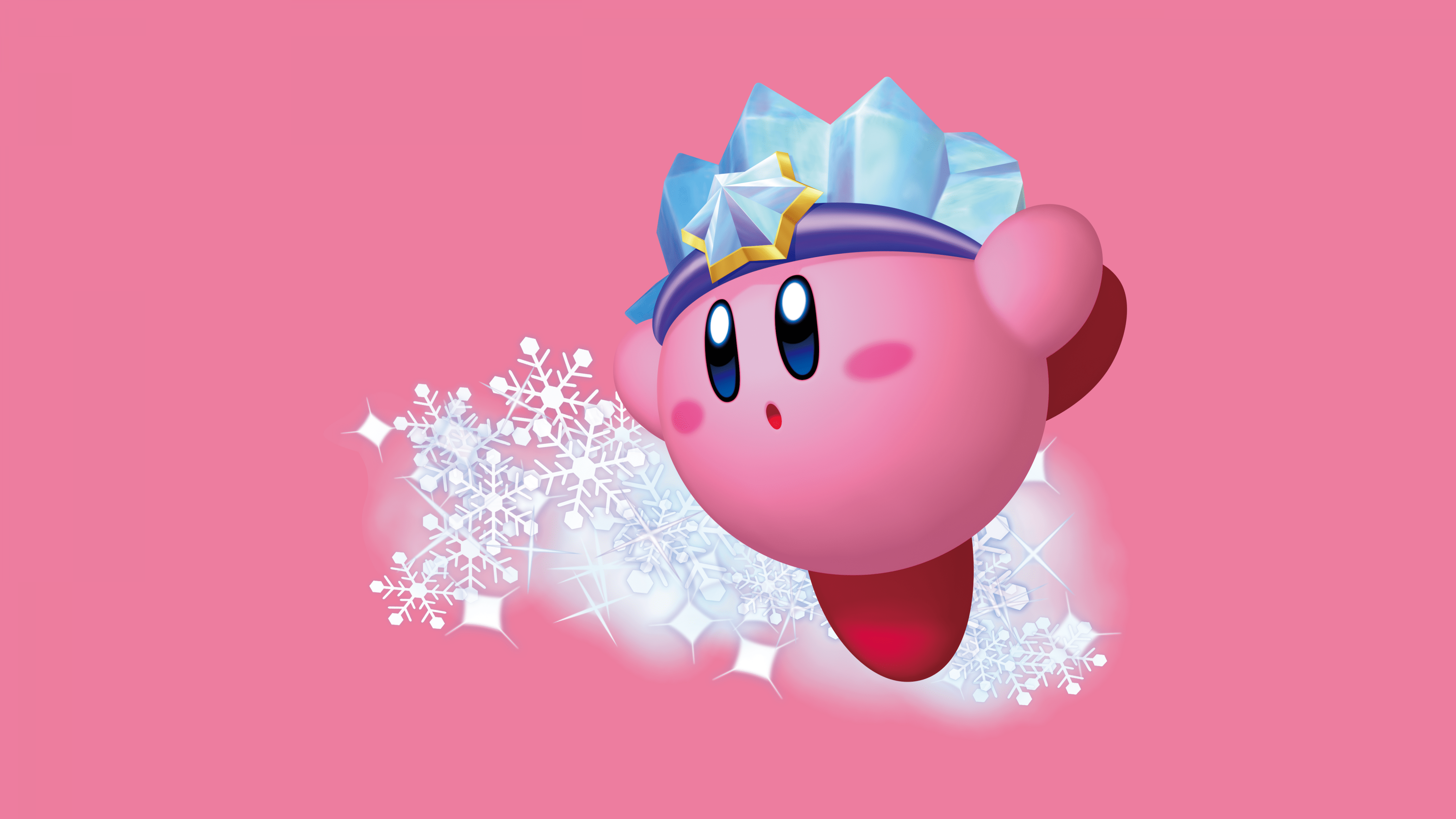 3840x2160 Ice Kirby Pink Background 5K Wallpaper