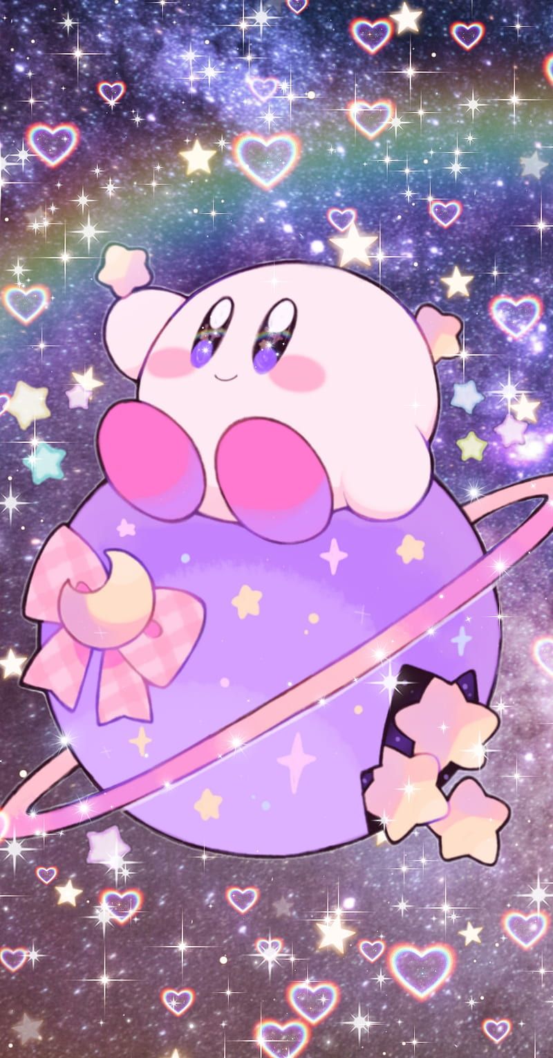 800x1529 Kirby, kirbyplanet, galaxy kirby, game, kirbyspace, retro game, cutekirby, kirbygame, HD phone wallpaper