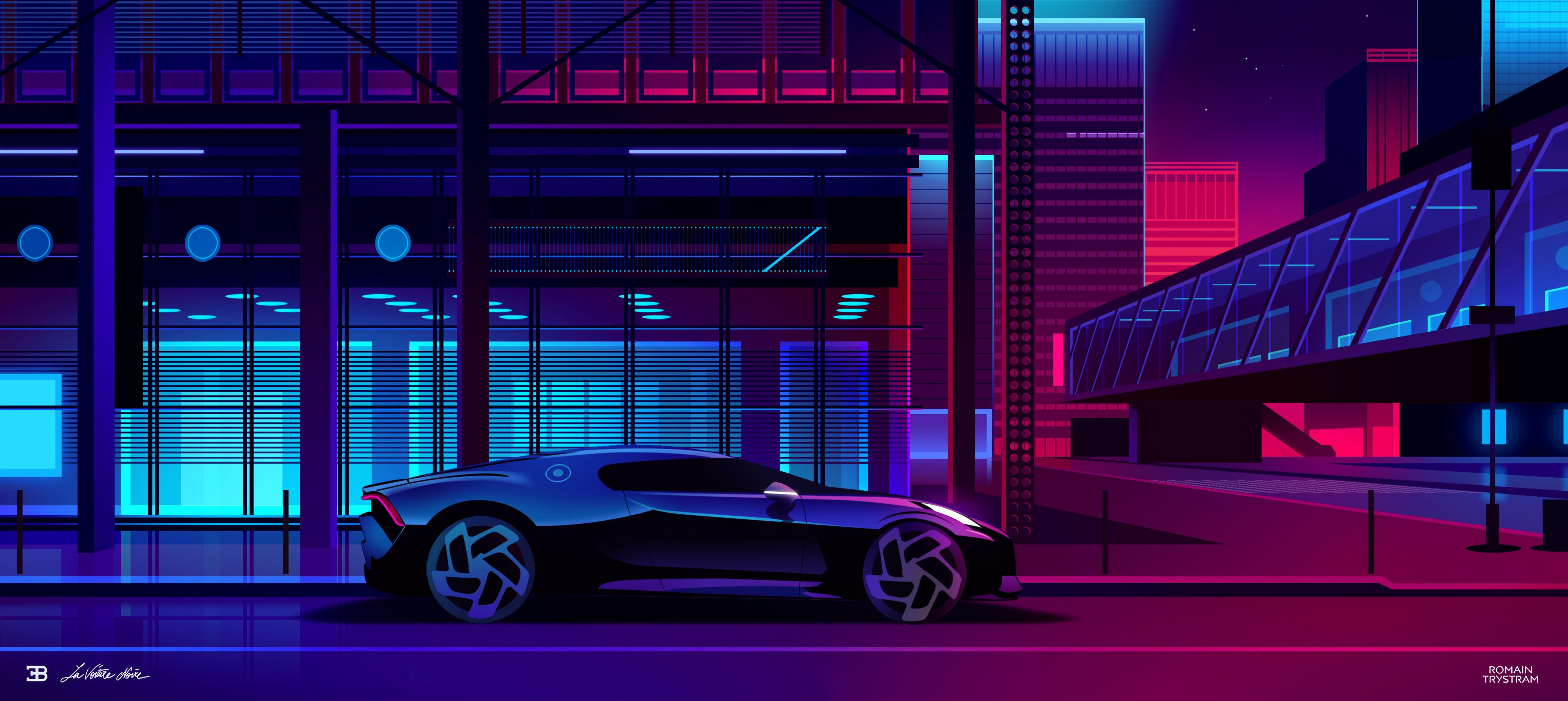 5118x2289 Bugatti La Voiture Noire 4k Ultra HD Wallpaper. Background Image