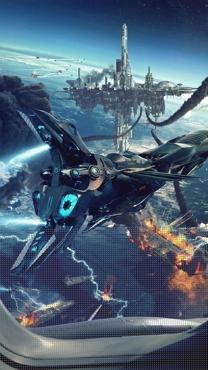 800x1422 Ƒ↑TAP AND GET THE APP! For Geeks Fantasy Spaceship Blue Space Floating City Fantastic Planet Ama. Sci fi, HD phone wallpaper